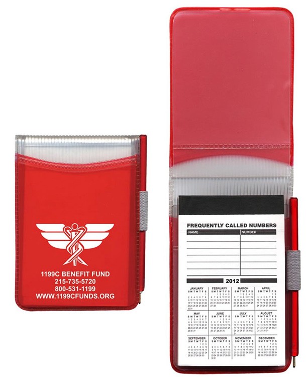 Hard Cover Memo Book w/ Pad & Matching Pen (30 Page Insert) 7