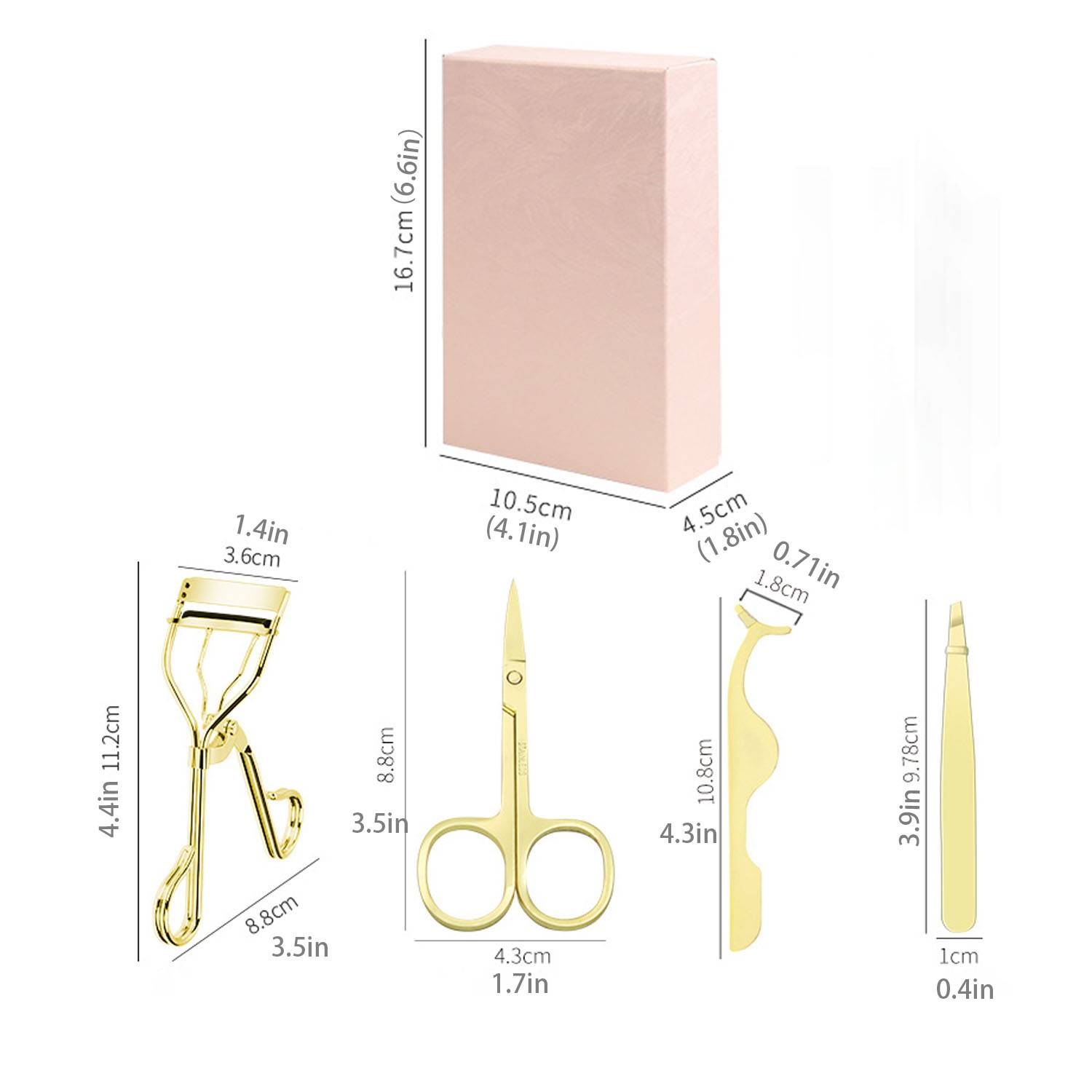 4 Pcs Portable Stainless Steel Makeup Tools Set 12