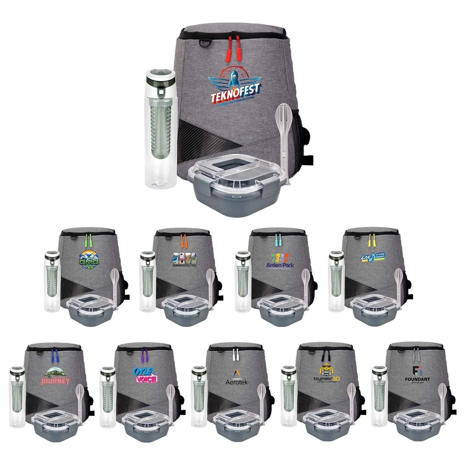 Trendy Lunch Box & Utensil Backpack Set