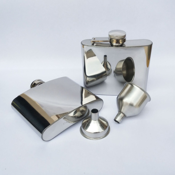Mirror Finished SS Hip Flask 4.5oz 3