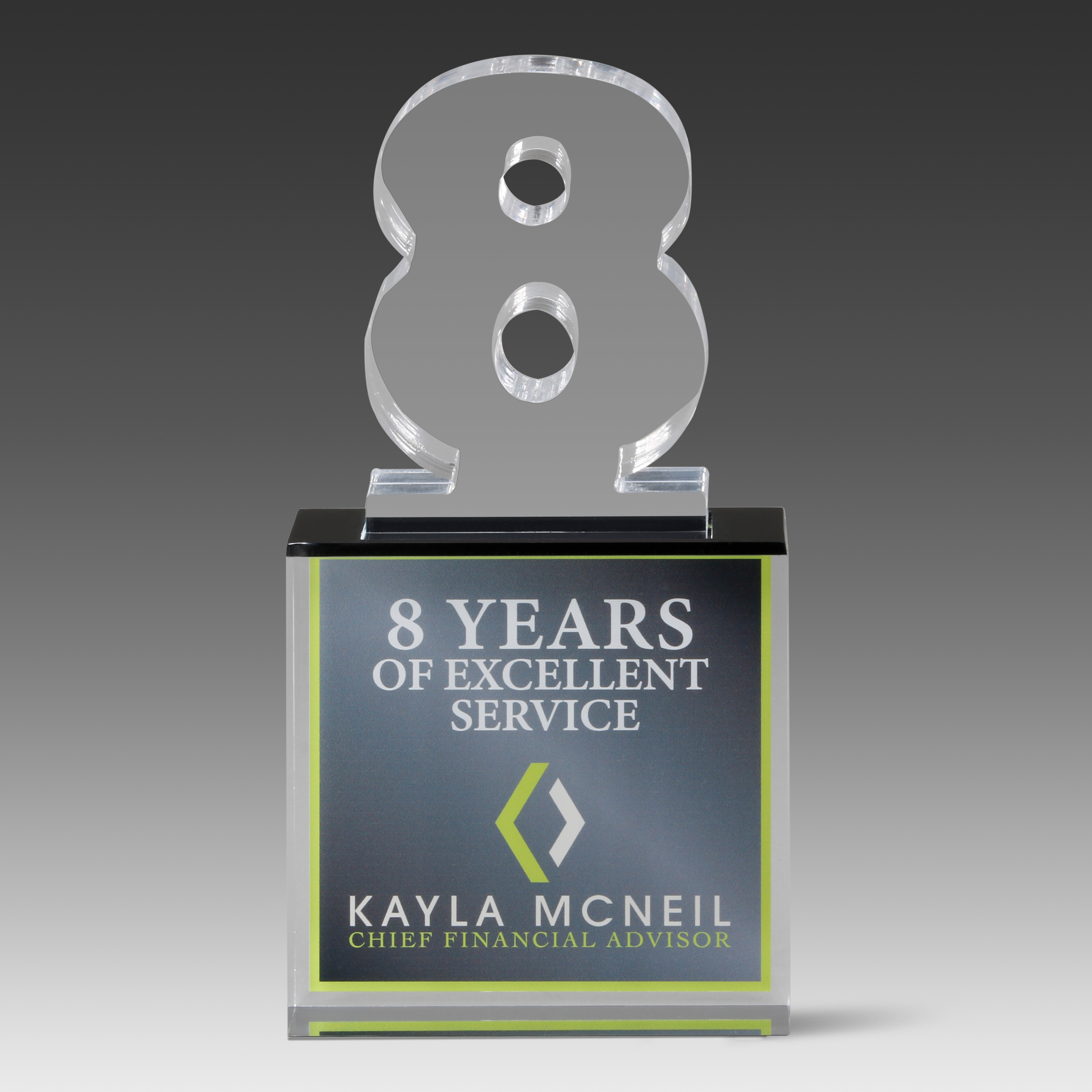 Recognition Number Award 8 (4" x 8" x 1") 2