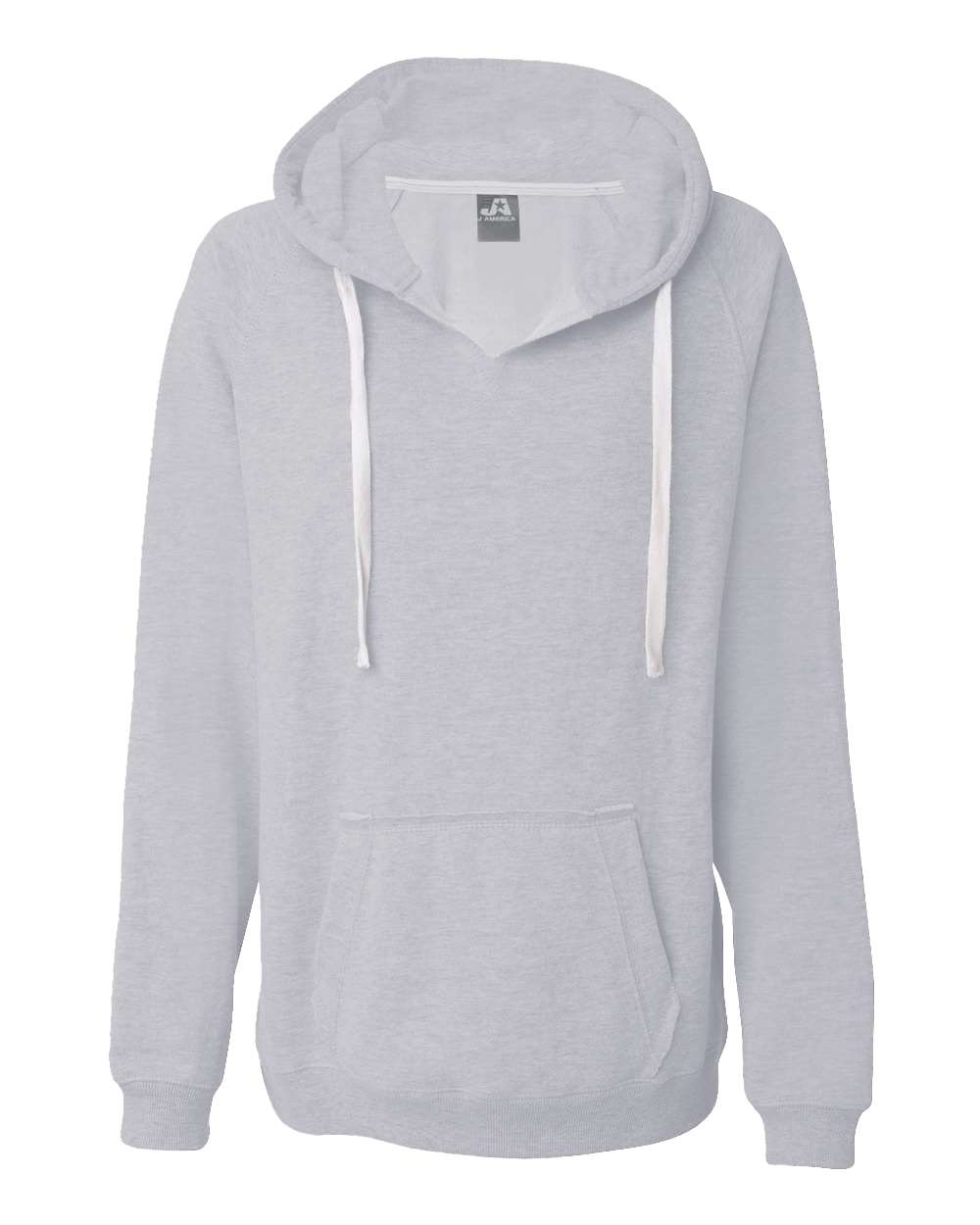 Women's Sueded V-Neck Hooded Sweatshirt - 8836 37