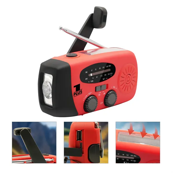 Emergency Solar Hand Crank NOAA Radio LED Flashlight