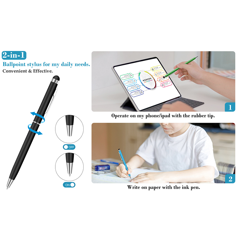Universal 2 in 1 Stylus Touch Screens Ballpoint Pen 2