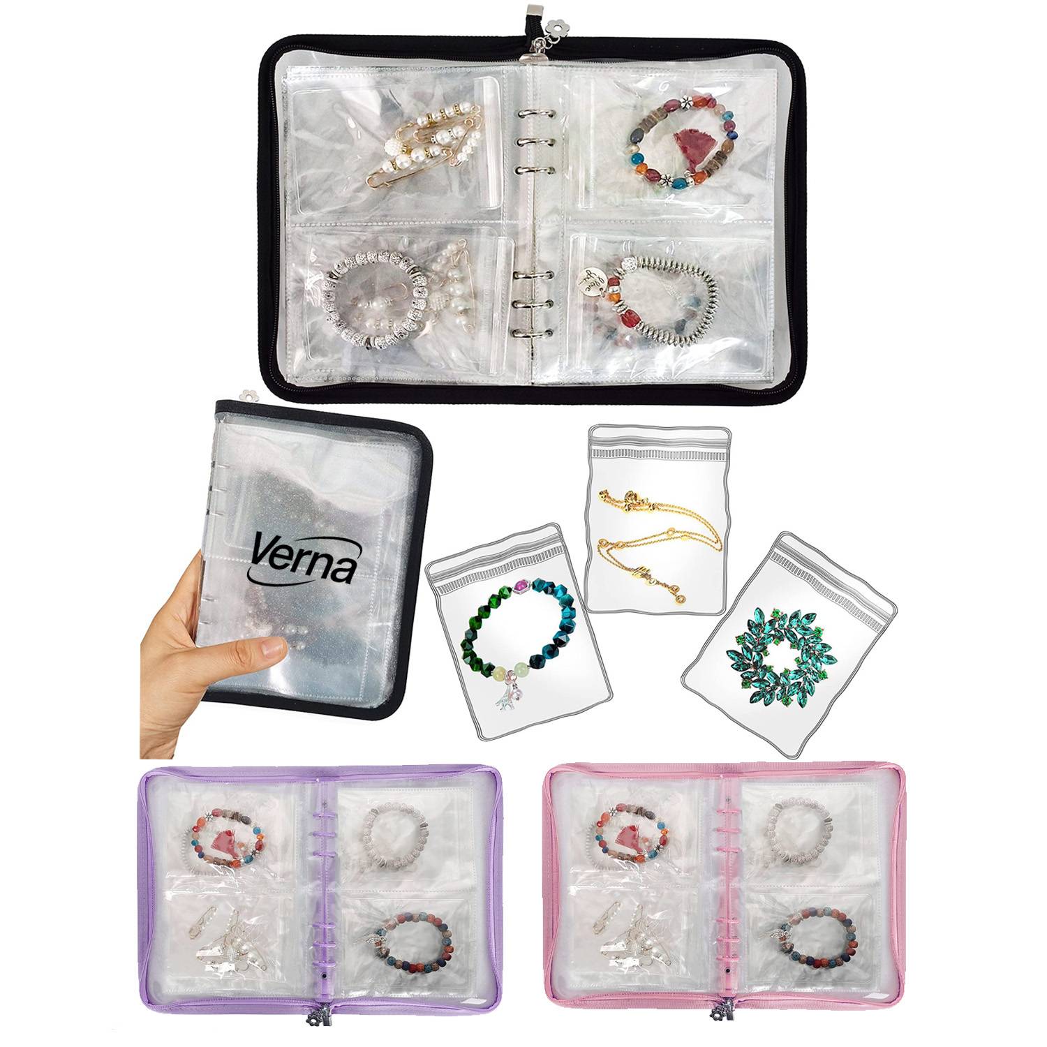 PVC Transparent Jewelry Book Storage Case 3