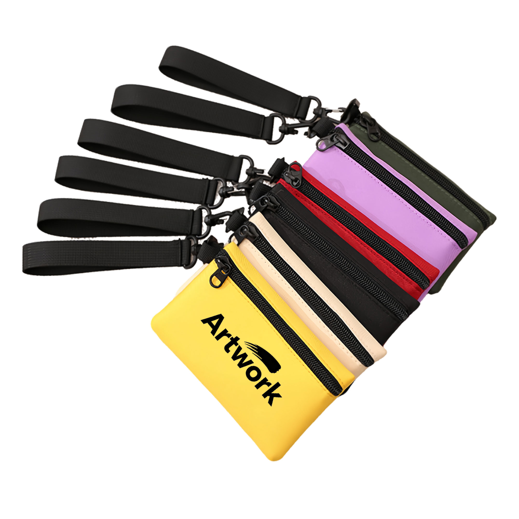 Small Fabric Zippered Wristlet 2