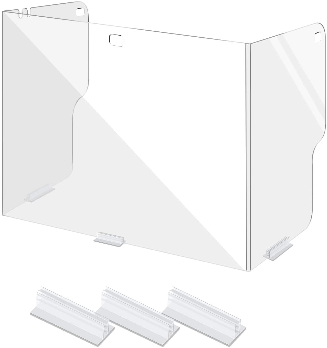 Sneeze Guard for School Business Desk/Table w/Adhesive Stands 8