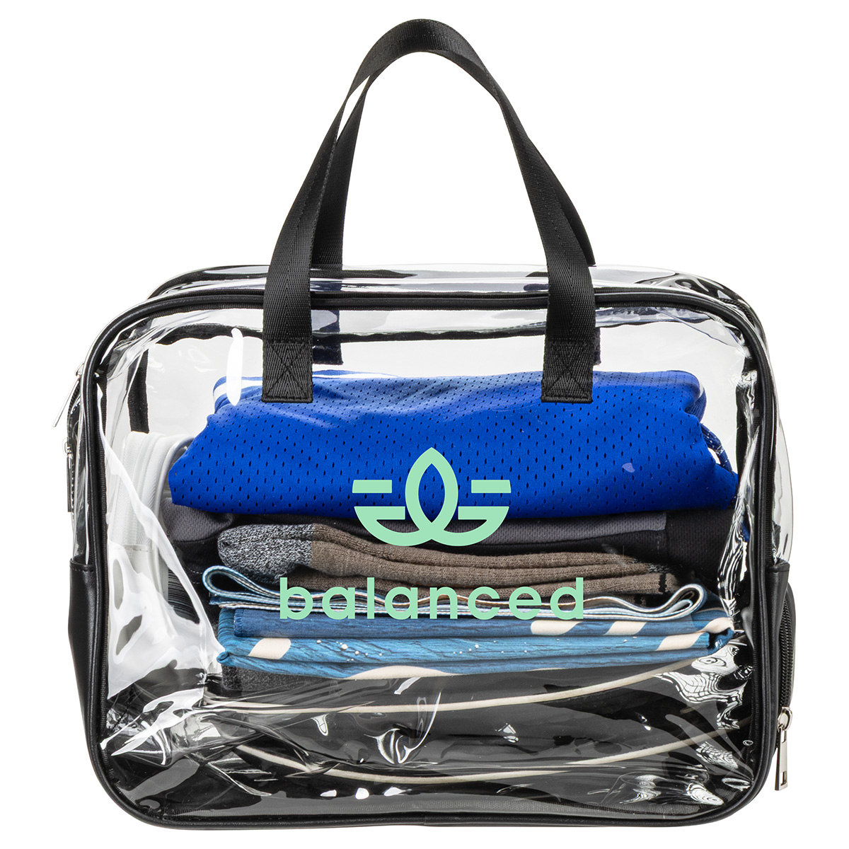 Gem Clear PVC Zippered Bag with Easy-Access Shoe Compartment 5