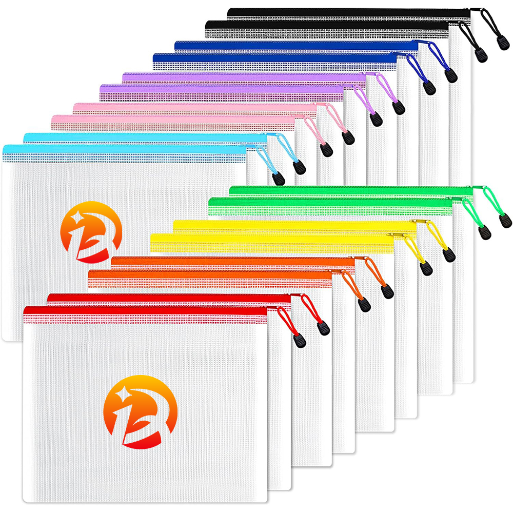 Zipper Pencil Pouch Plastic Zip File Bags 3