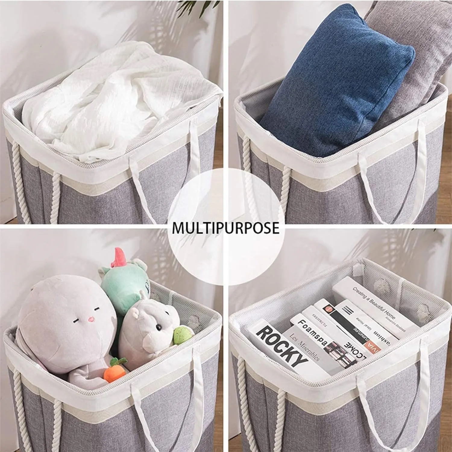 Collapsible Large Laundry Basket Storage Bag With Handles 5