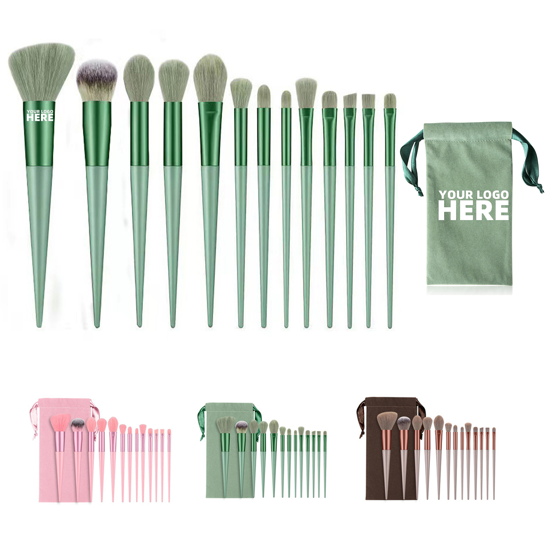 13 Pcs Makeup Brushes With Pouch 2
