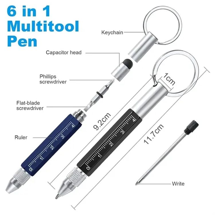 6-in-1 Multifunctional Pen with Keychain 2
