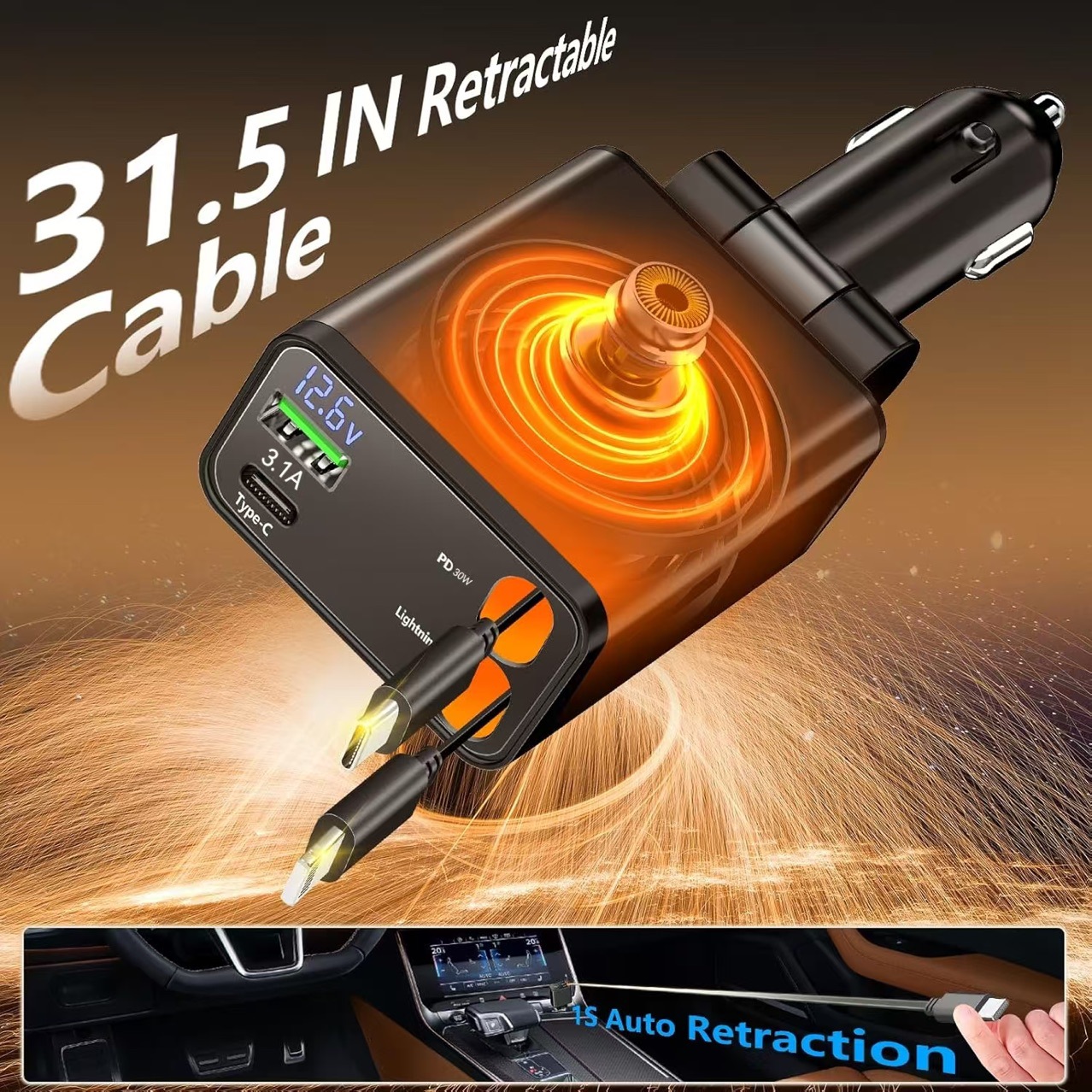 Retractable Car Charger 4