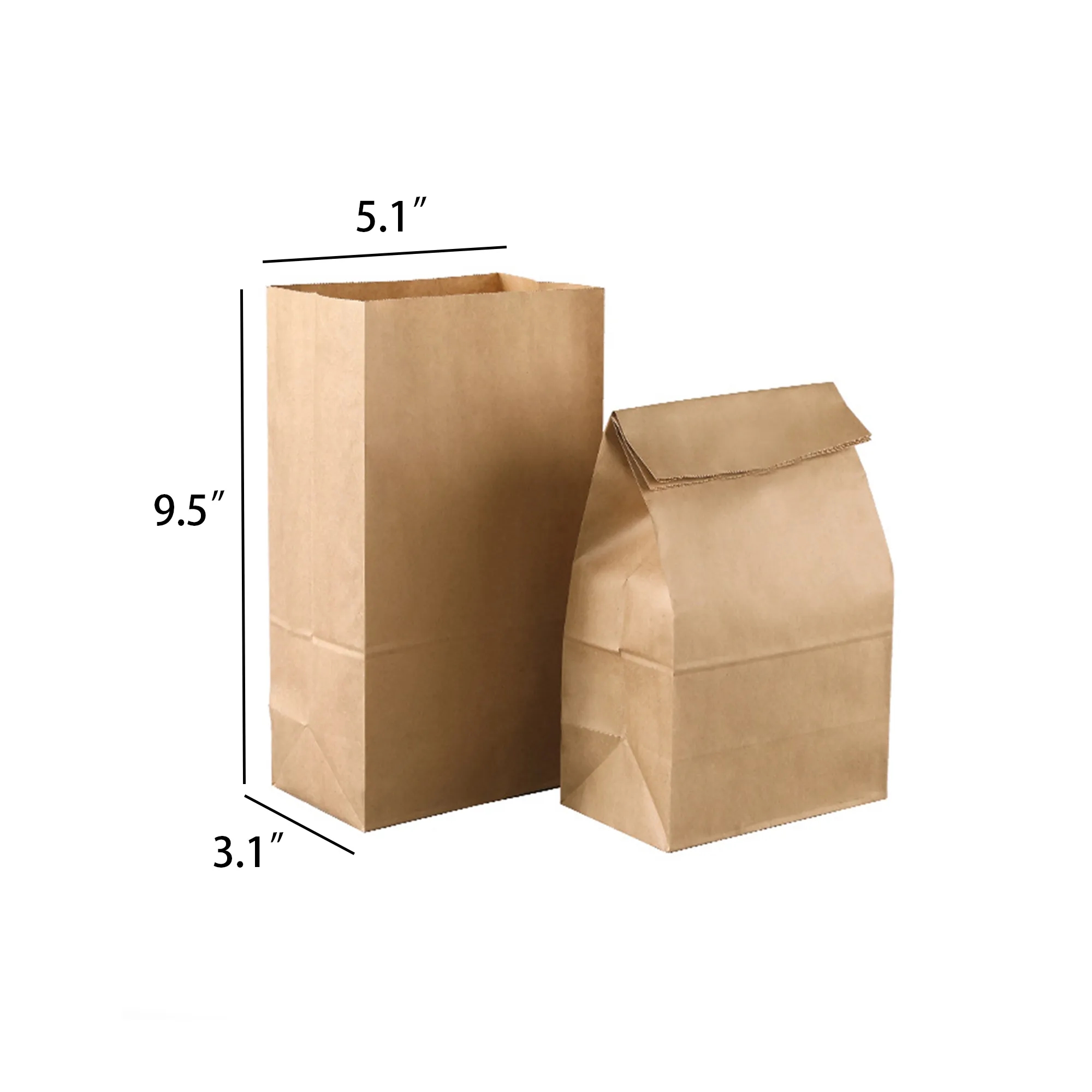 MOQ100 Food Packaging Snack Kraft Paper Bag 3