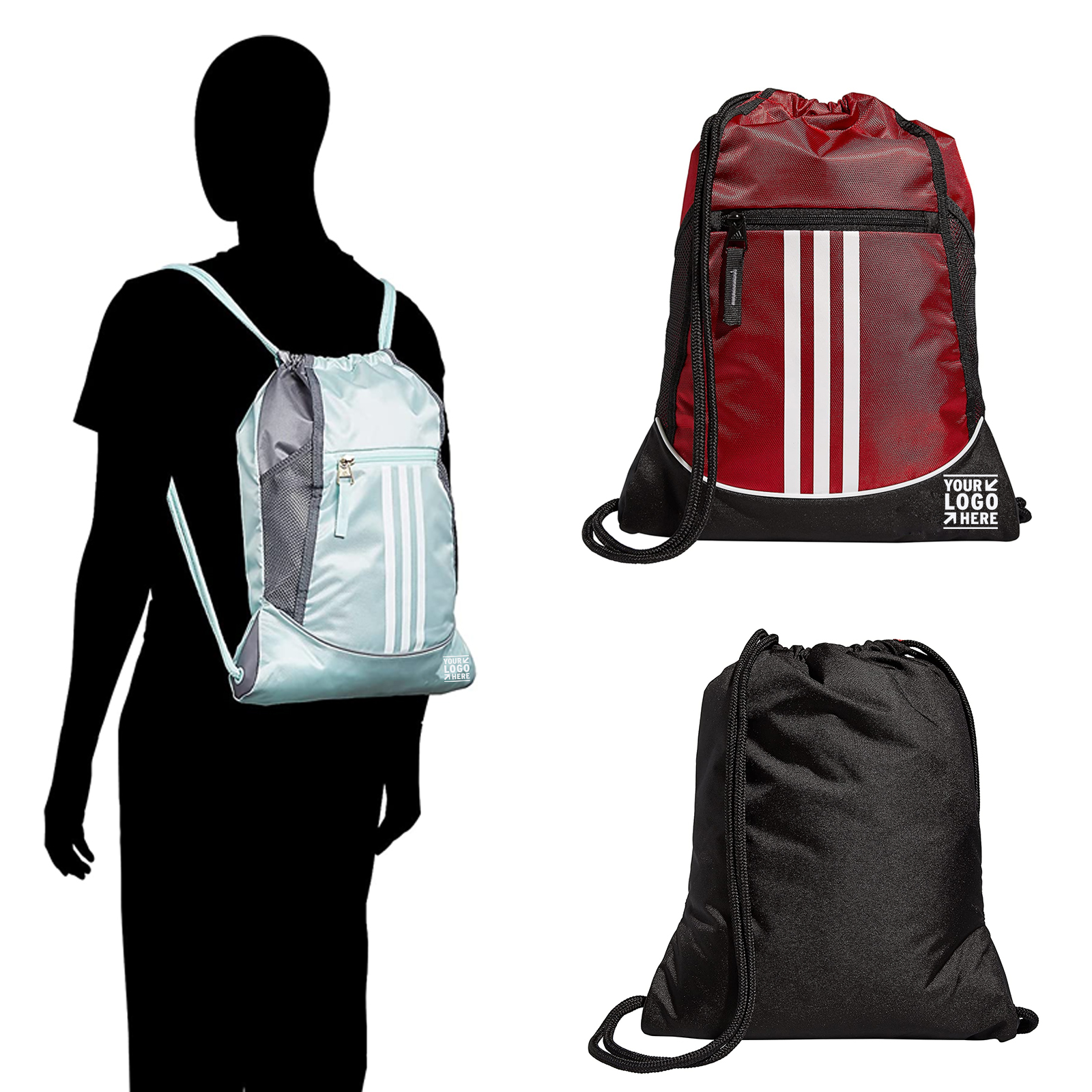 Drawstring Elastic Fabric Fashion Sports Backpack 2