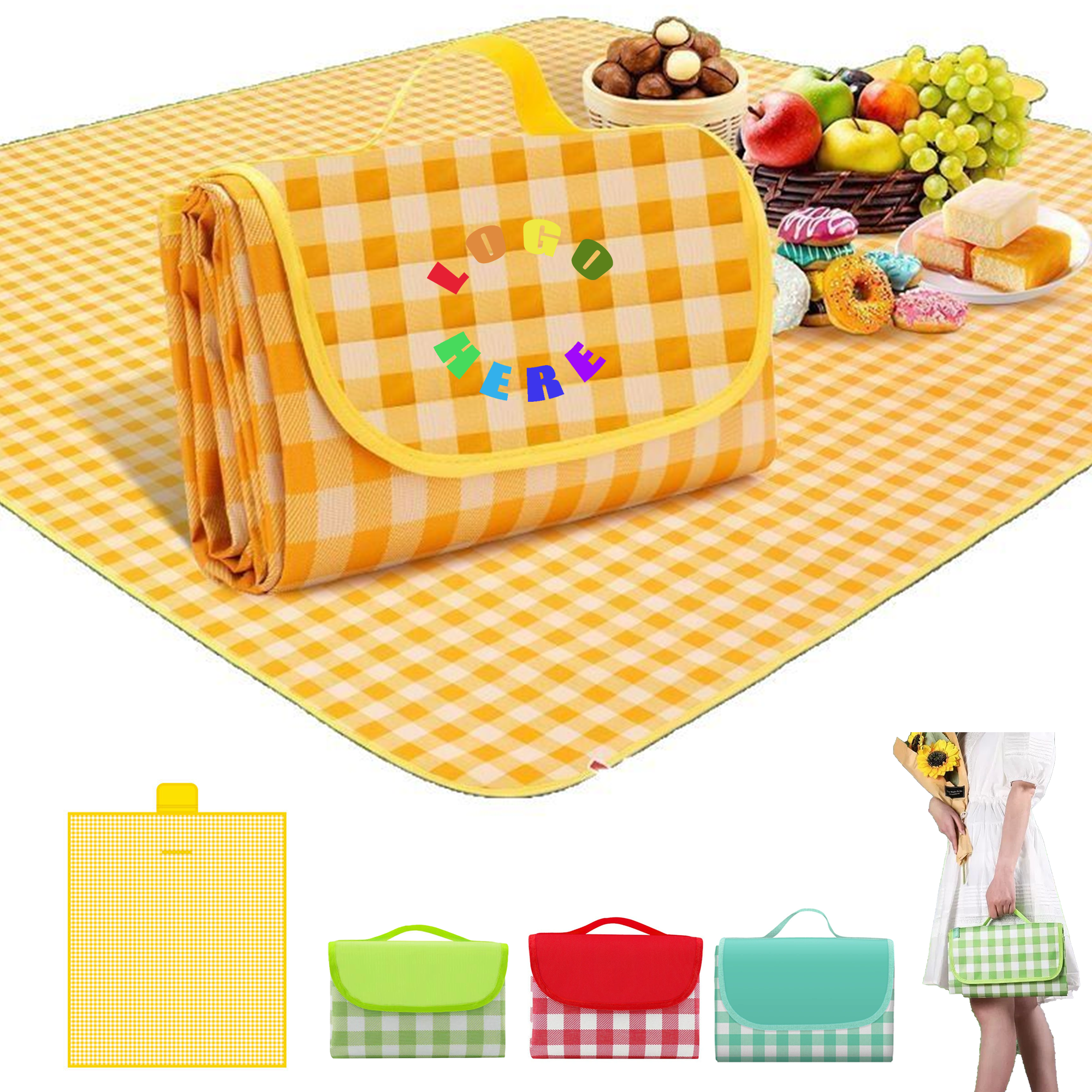Multi Size Portable Waterproof Picnic Mat Blanket 2