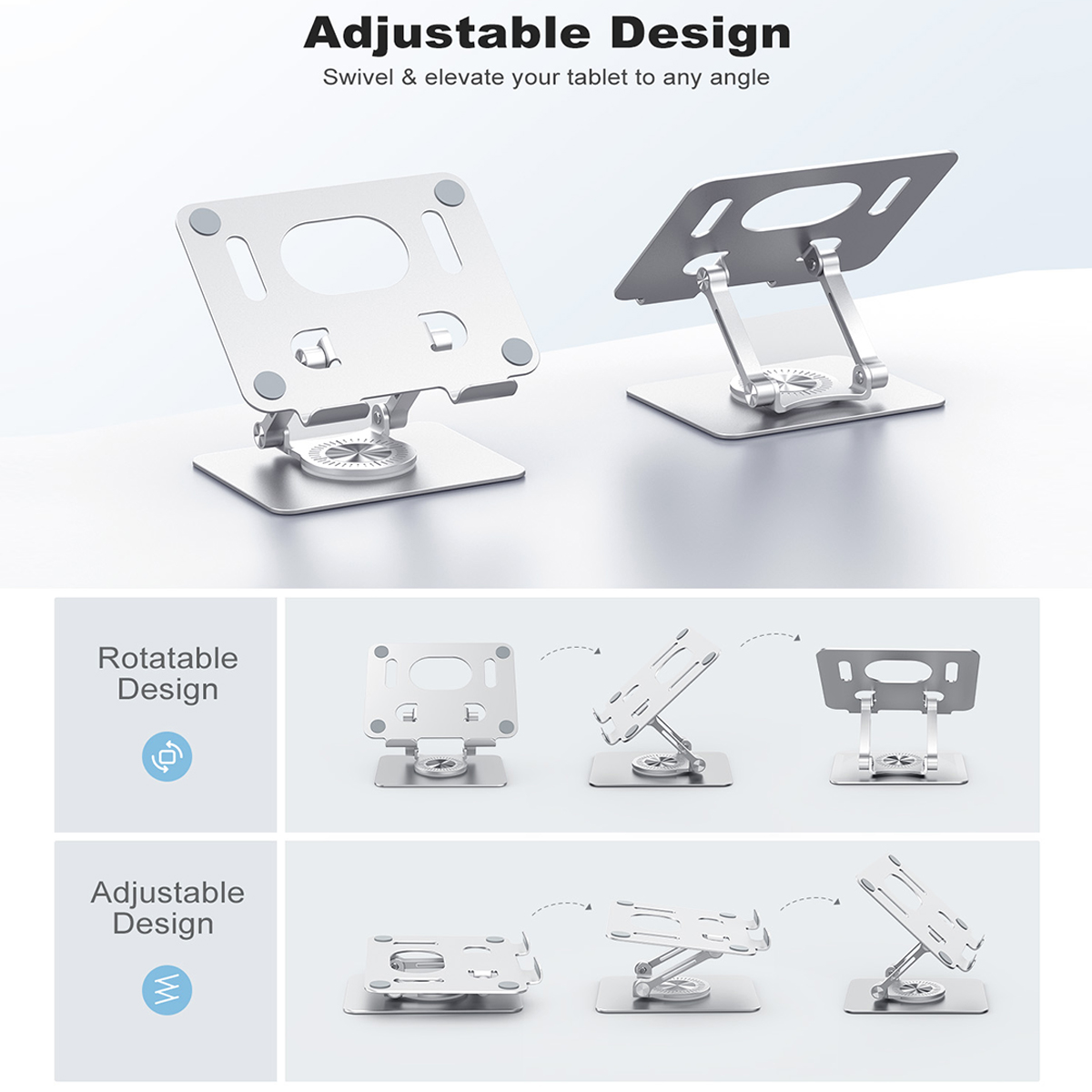 Metal Foldable Desktop Stand for Tablets & Phones – 360° Rotating Holder 20