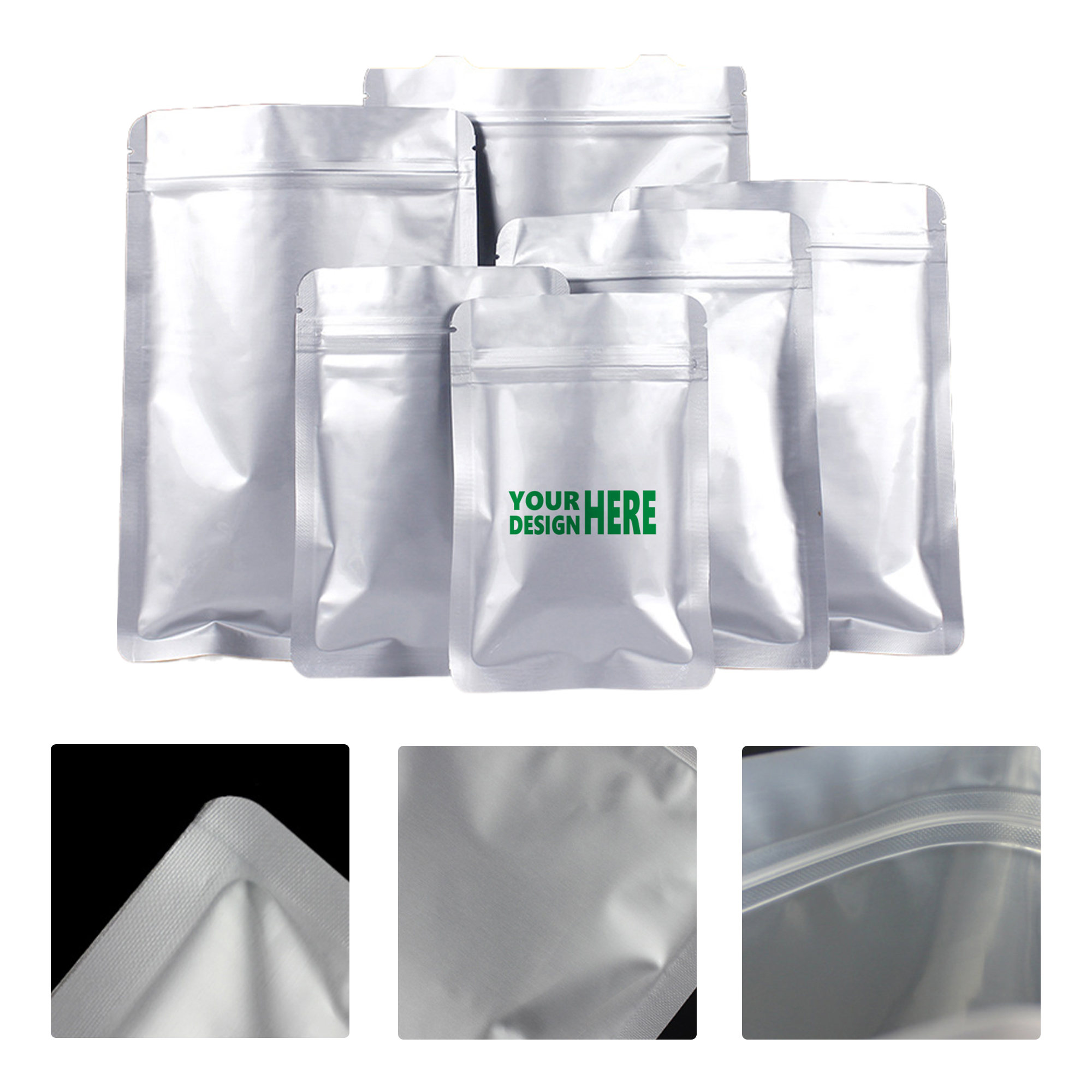 MOQ50 Aluminum Foil Flat Bottom Sealing Bag for Food 2