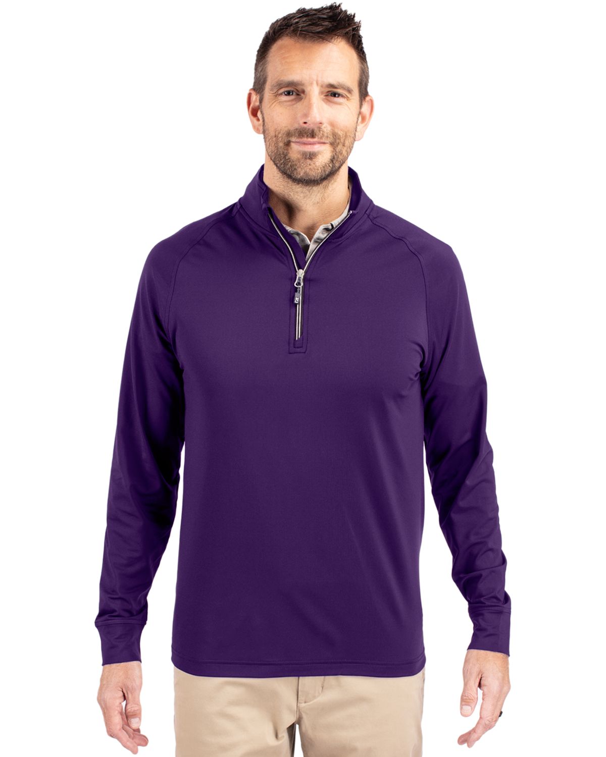 Cutter & Buck Adapt Recycled Soft Knit Stretch  Mens Quarter Zip Pullover 153