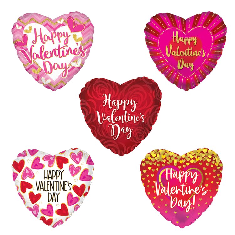 Mylar Valentine Balloons - Assorted 17" 2
