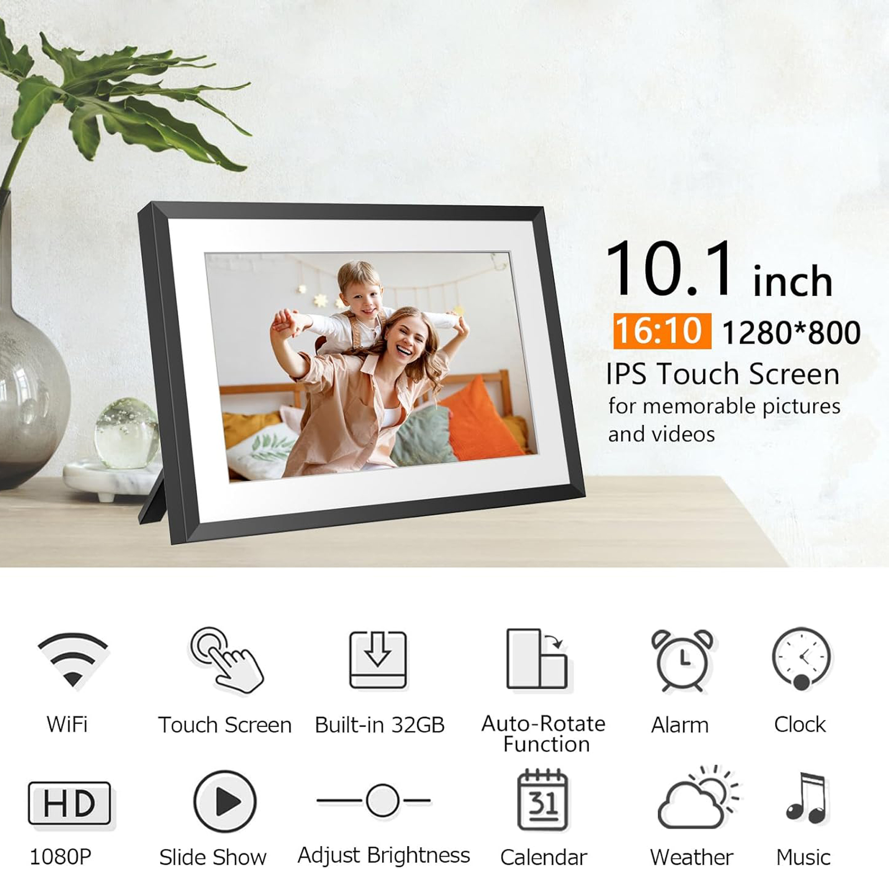 10.1" WiFi Digital Picture Frame 32GB 1