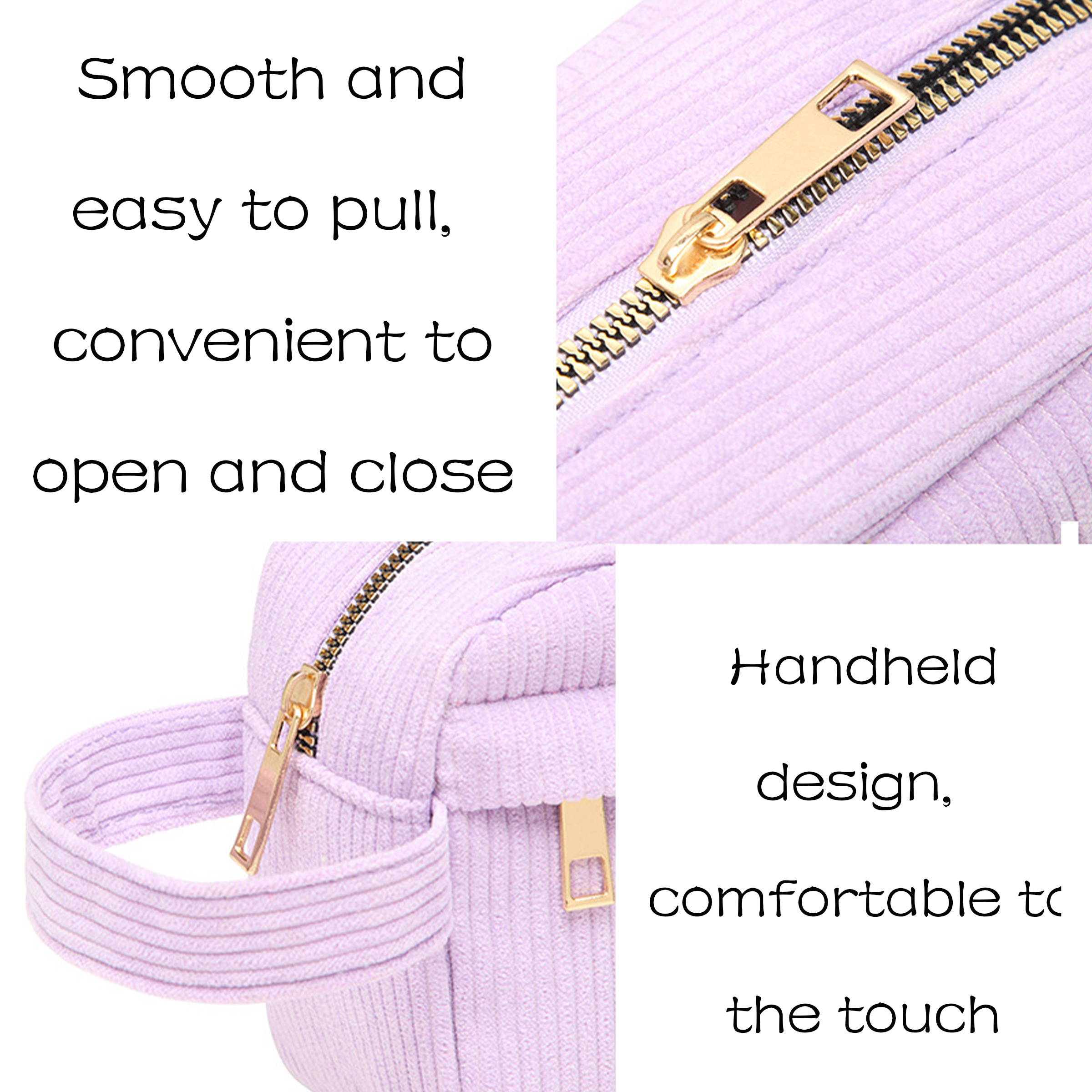 Corduroy Simple Mini Portable Makeup Bag 4