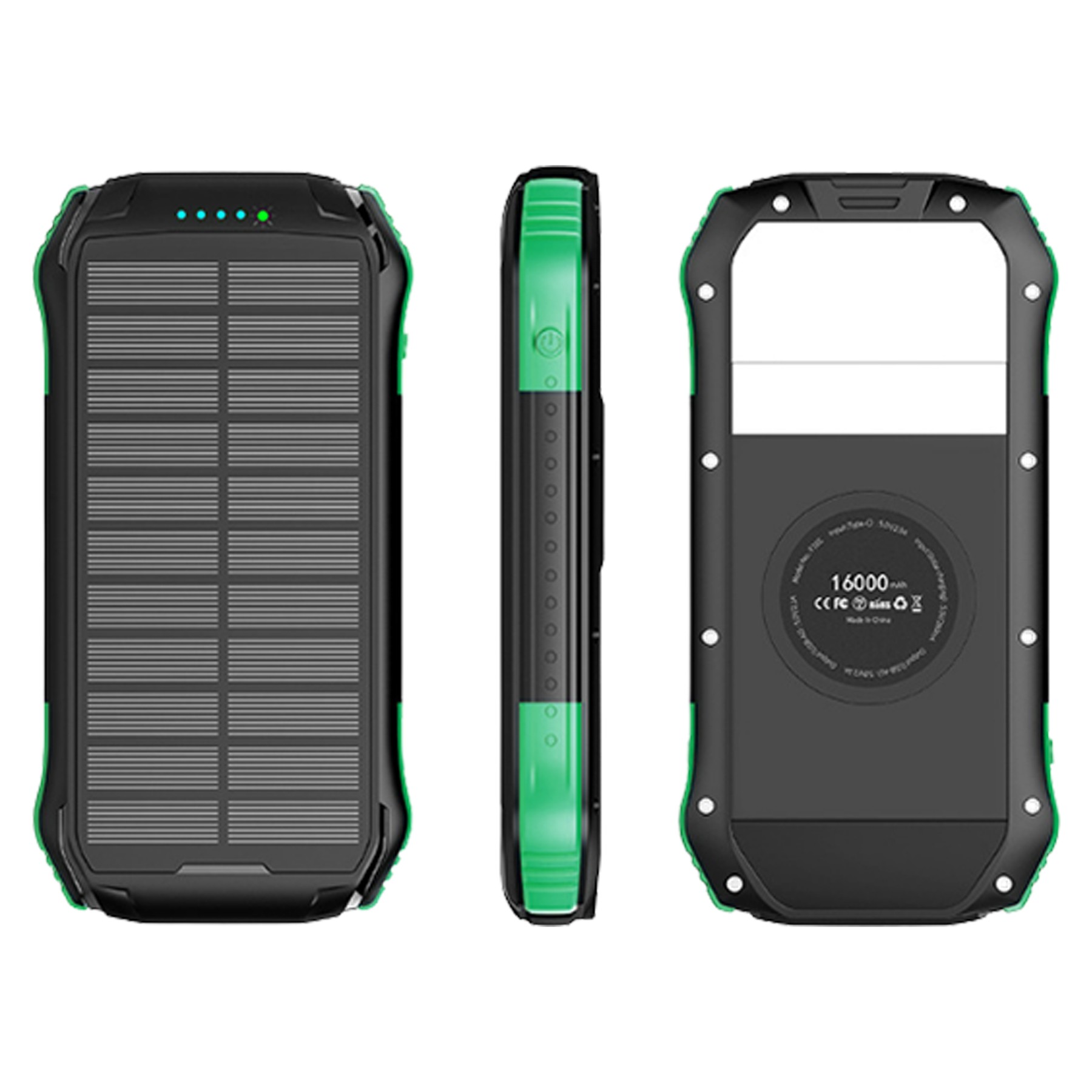 10000Mah Type-C Input Solar Power Bank Flashlight 5