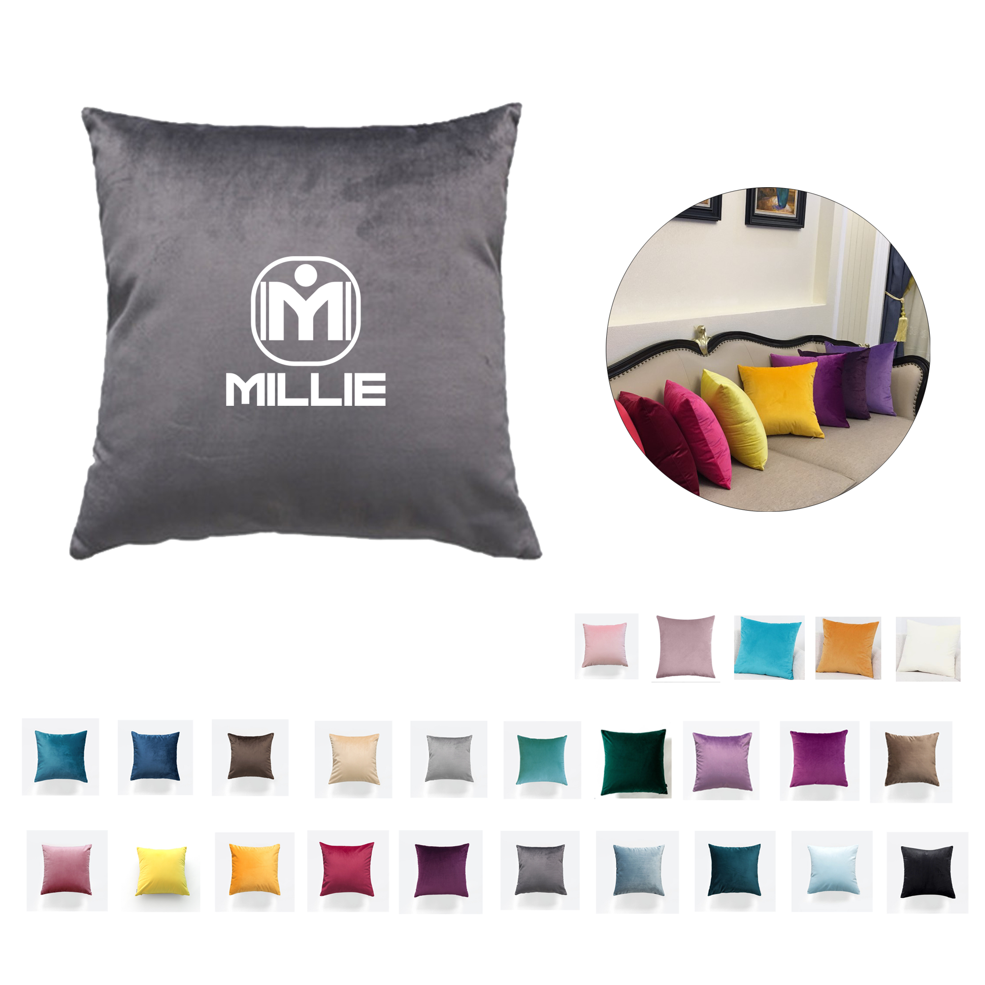 Decorative Throw Pillow With Soft Velvet Cases 3