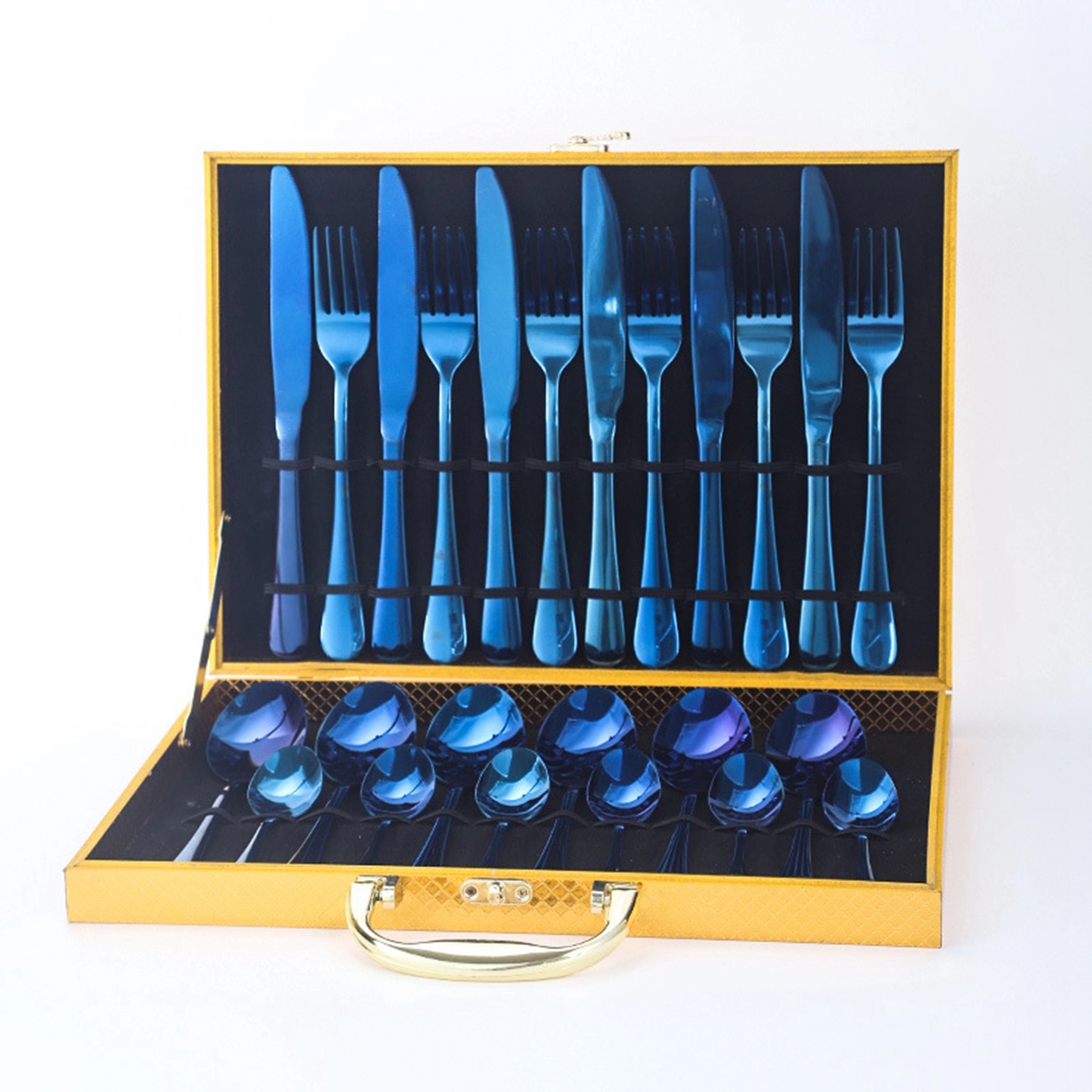 24 Pcs Stainless Steel Cutlery Set with Wooden Case 4