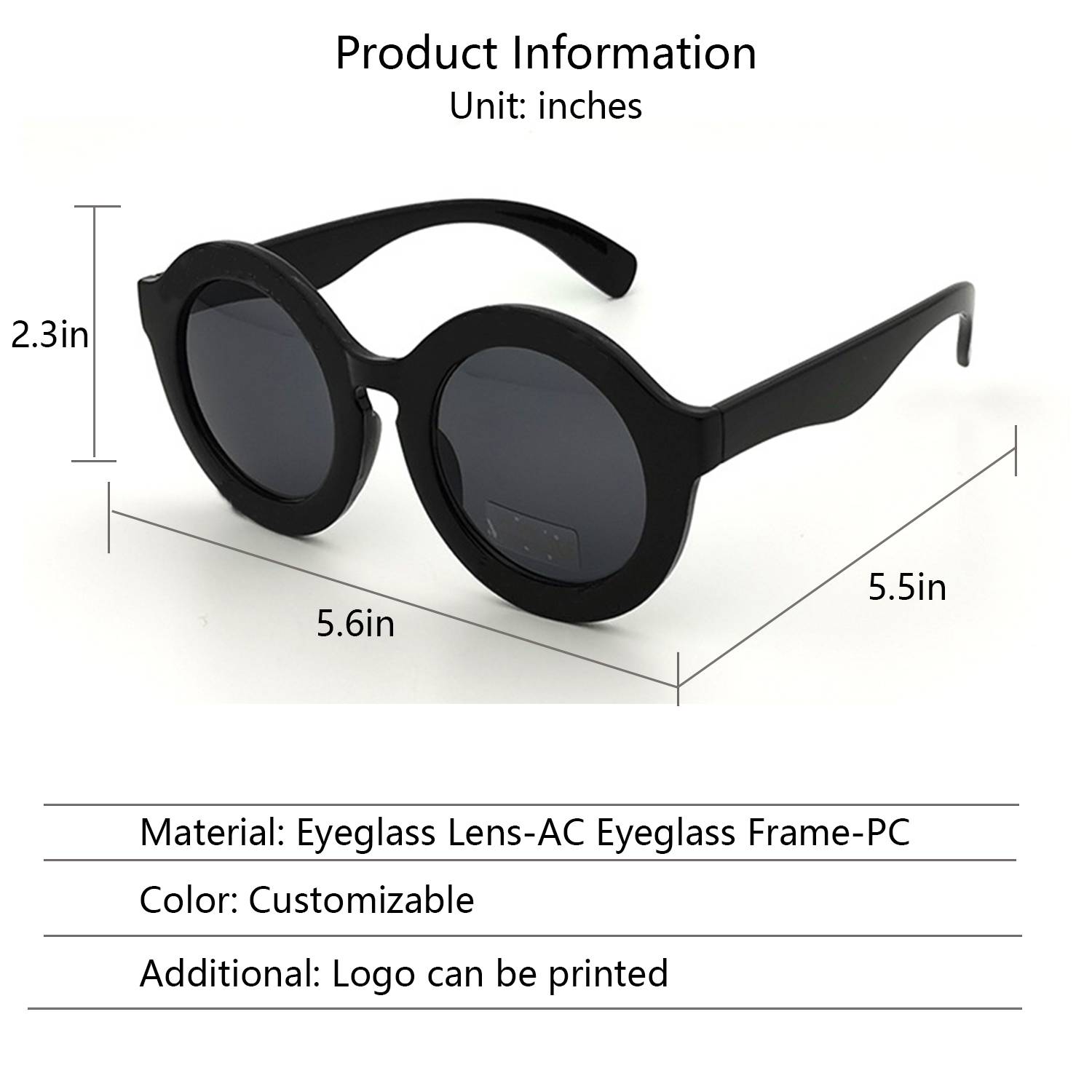 Customizable Round Frame Sunglasses 7