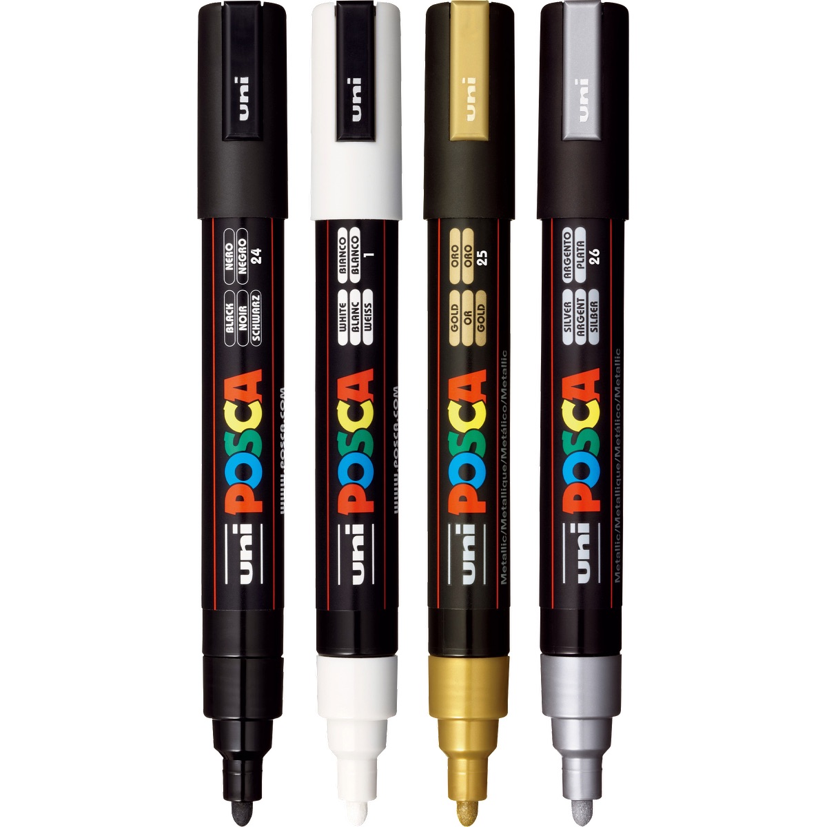 POSCA 4 Piece Metallic Marker Set with Bag 27