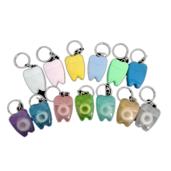 Tooth Shaped Dental Floss Keychain 2