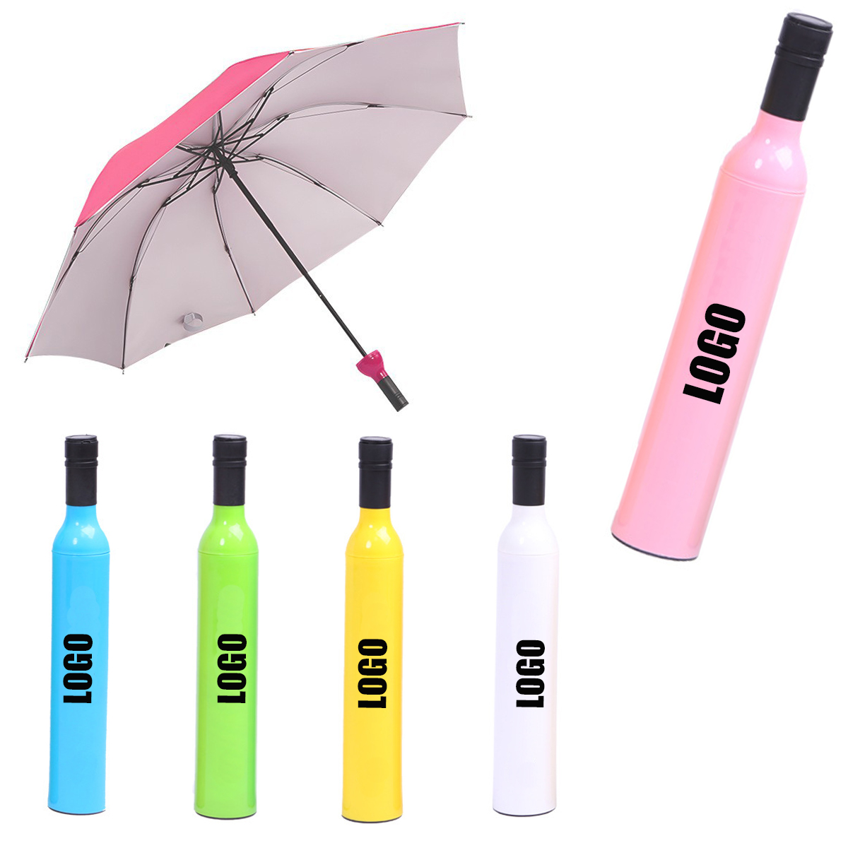 Compact Wine Bottle Umbrella 2
