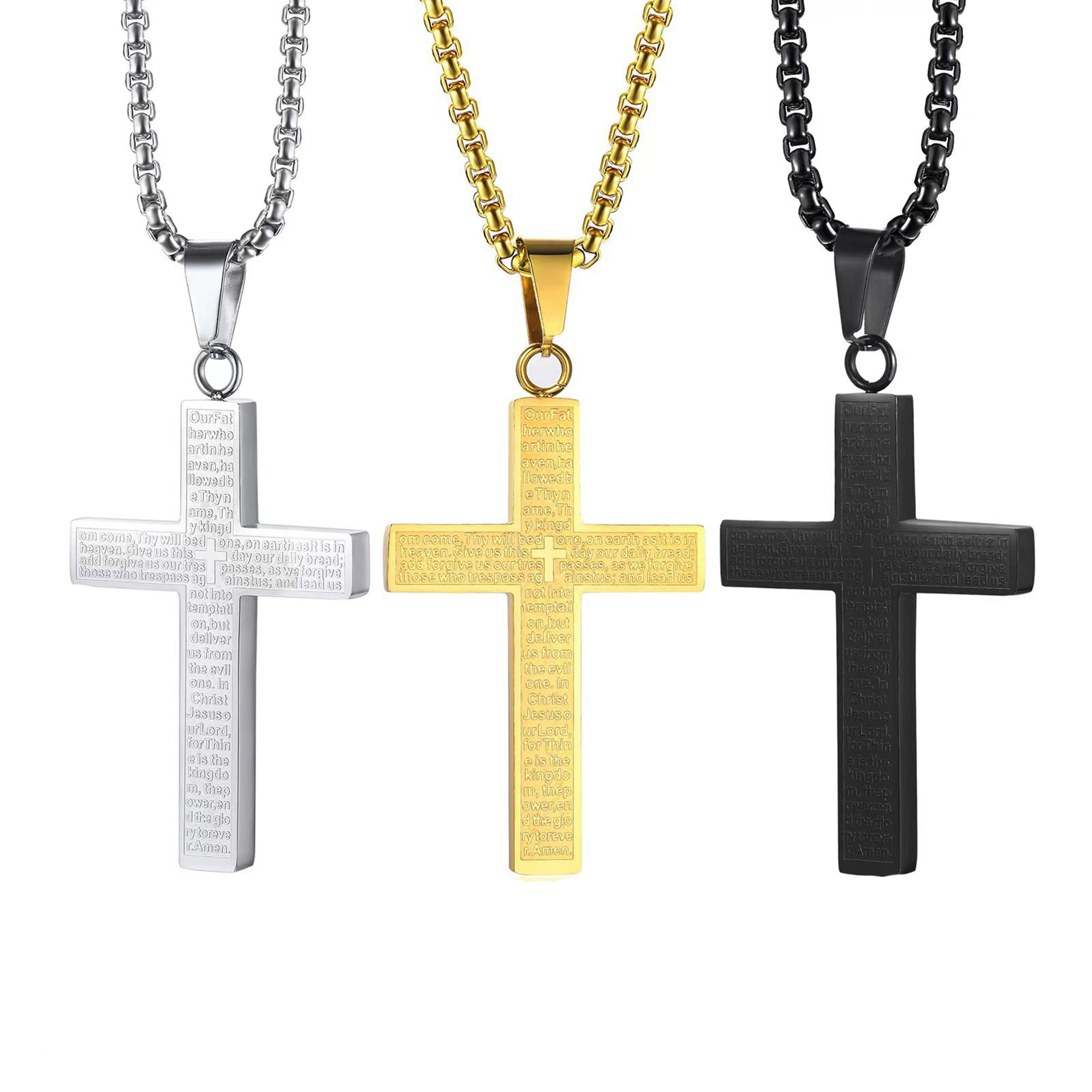 MOQ100 Father's Day Cross Necklace 5