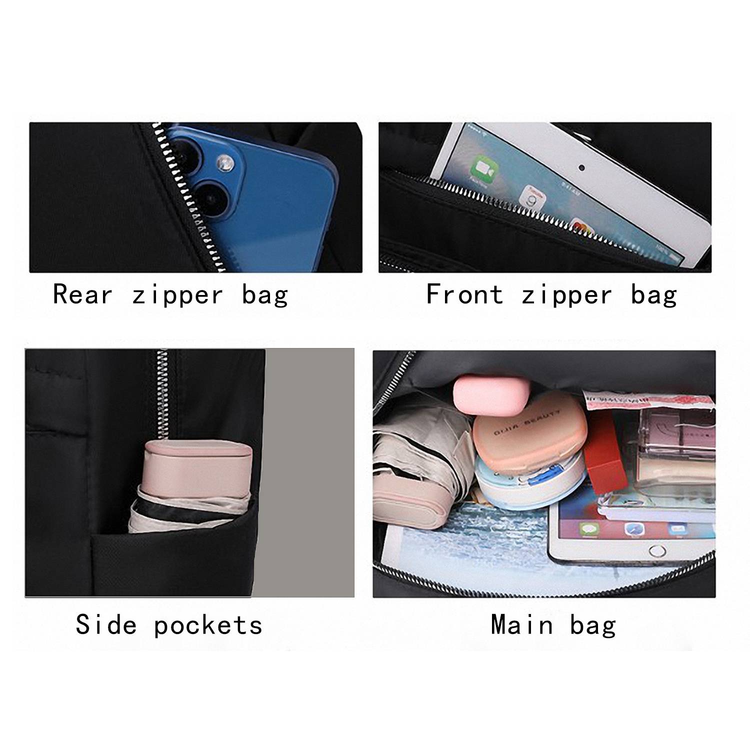 Multi functional nylon travel and work backpack 7
