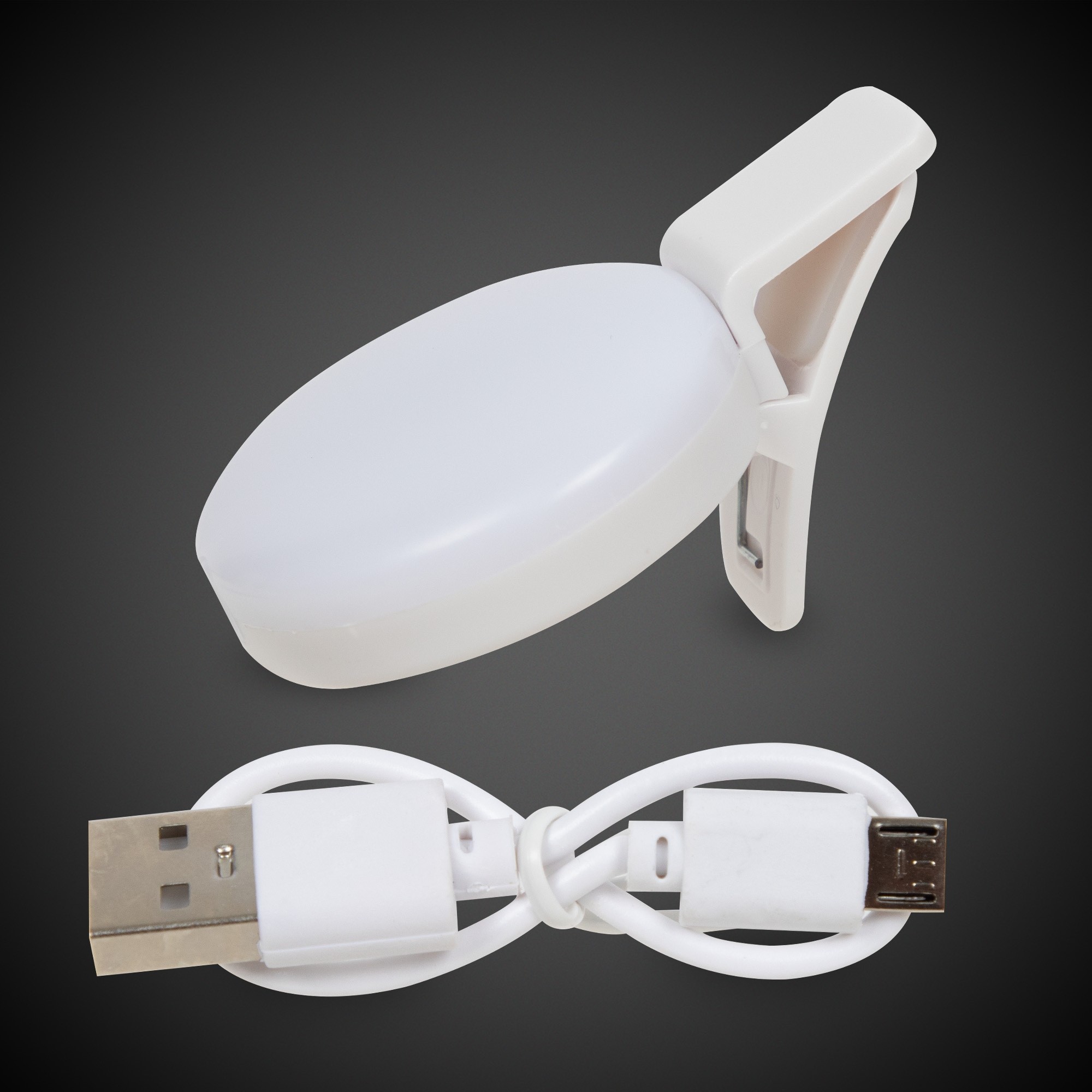 Light Up White Circle Clip-On 2