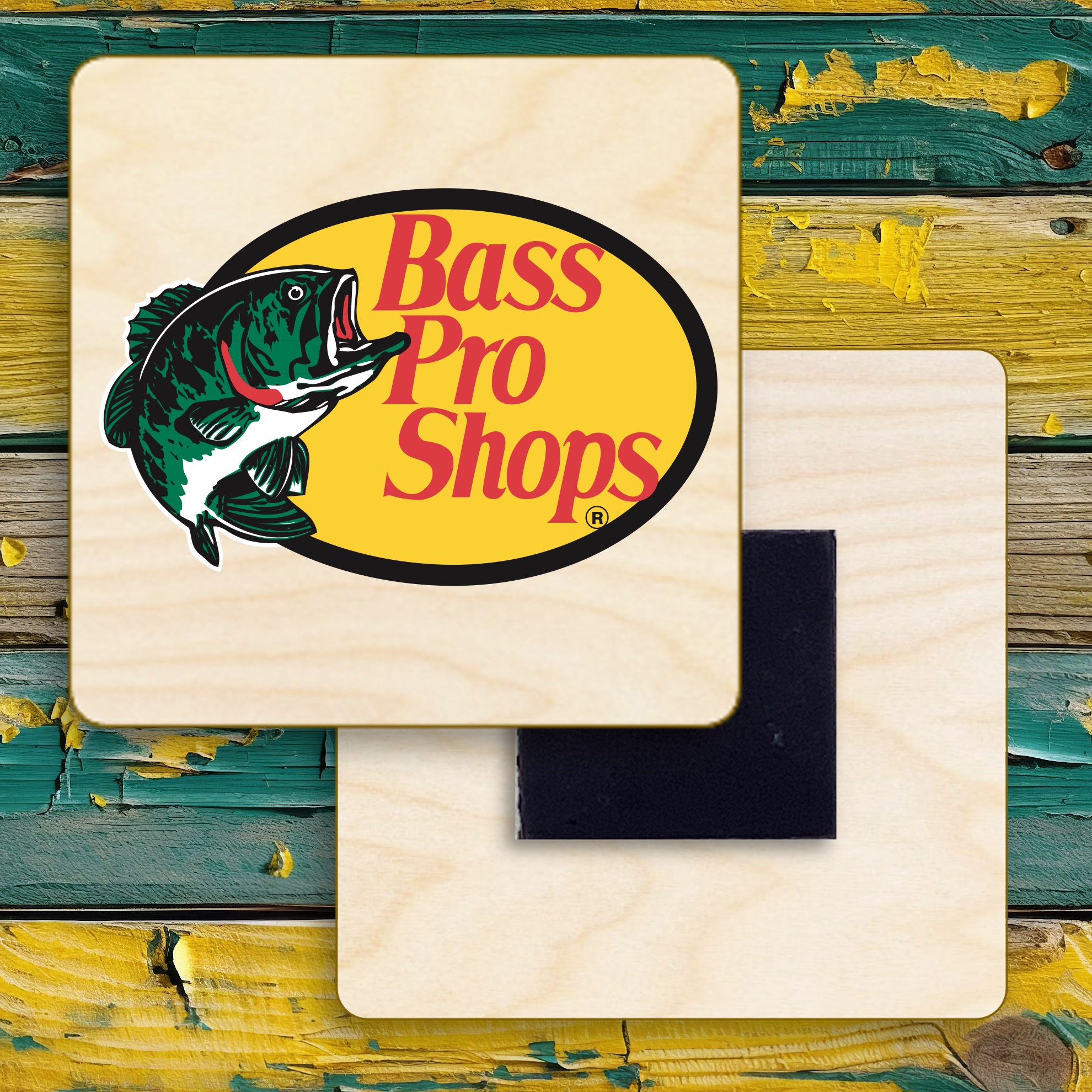2" Square Wooden Magnet 6