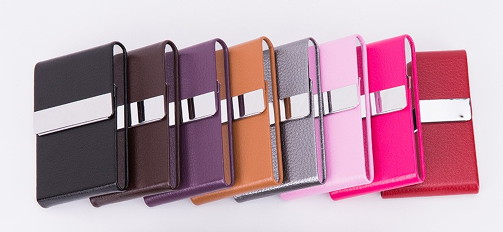 PU leather and stainless steel Business Card Holder 2