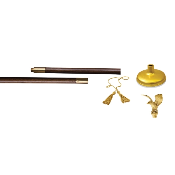 8' Oak Wood Indoor Pole Display Kit 2