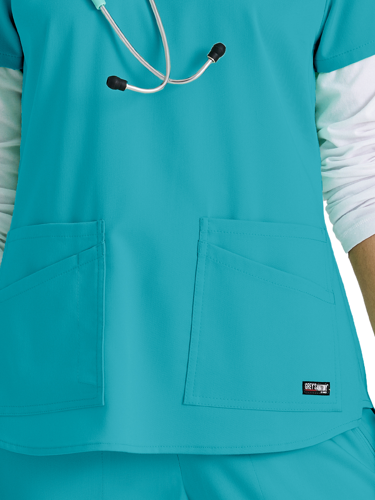 Grey's Anatomy Spandex Stretch - Women's Four-Pocket V-Neck Emma Scrub Top 33