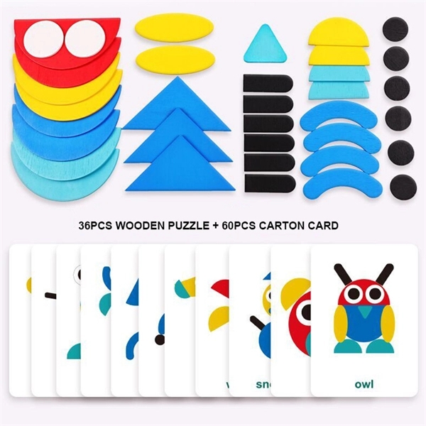 Wooden Pattern Blocks Animals Jigsaw Puzzle 1
