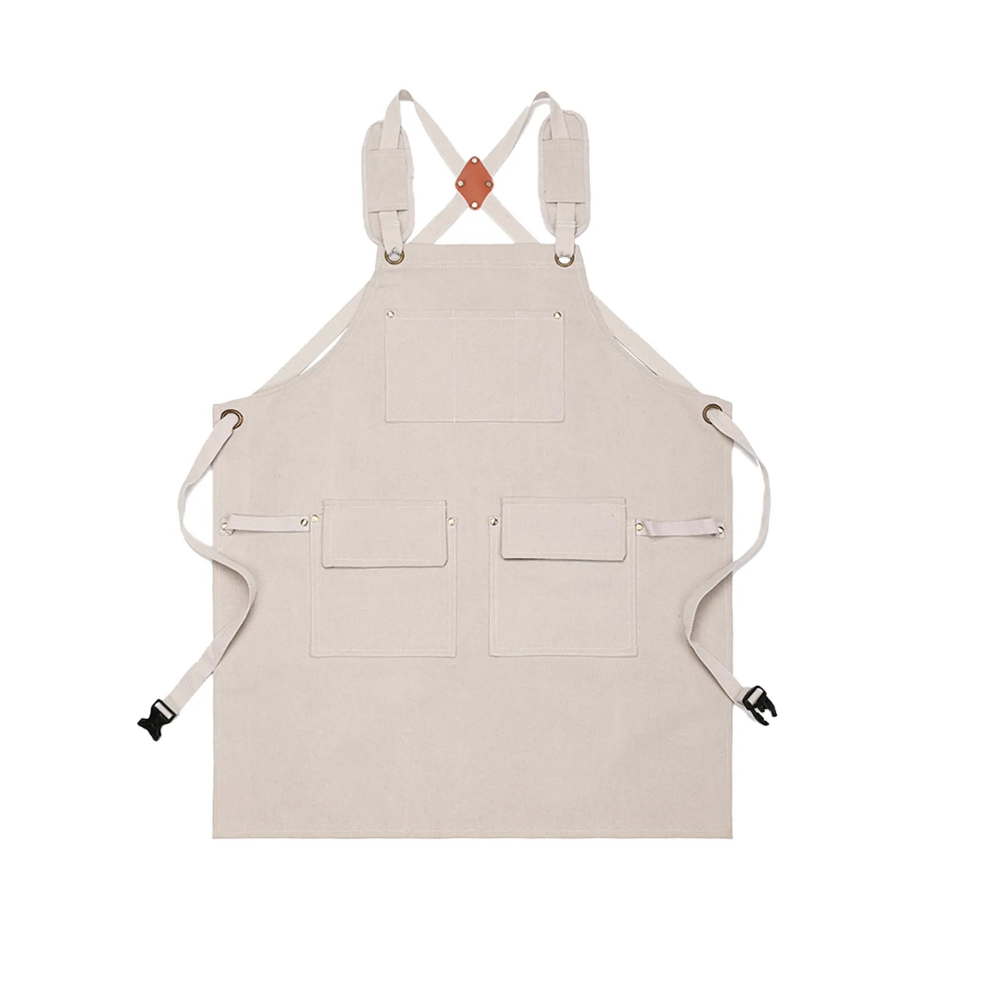 Cross-back Canvas Apron with Wide Straps 6