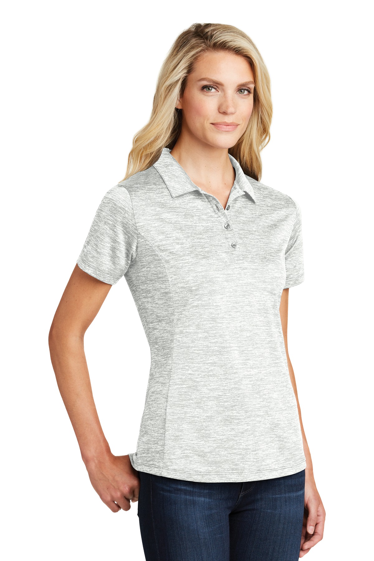Sport-Tek Women's PosiCharge Electric Heather Polo. LST590 1
