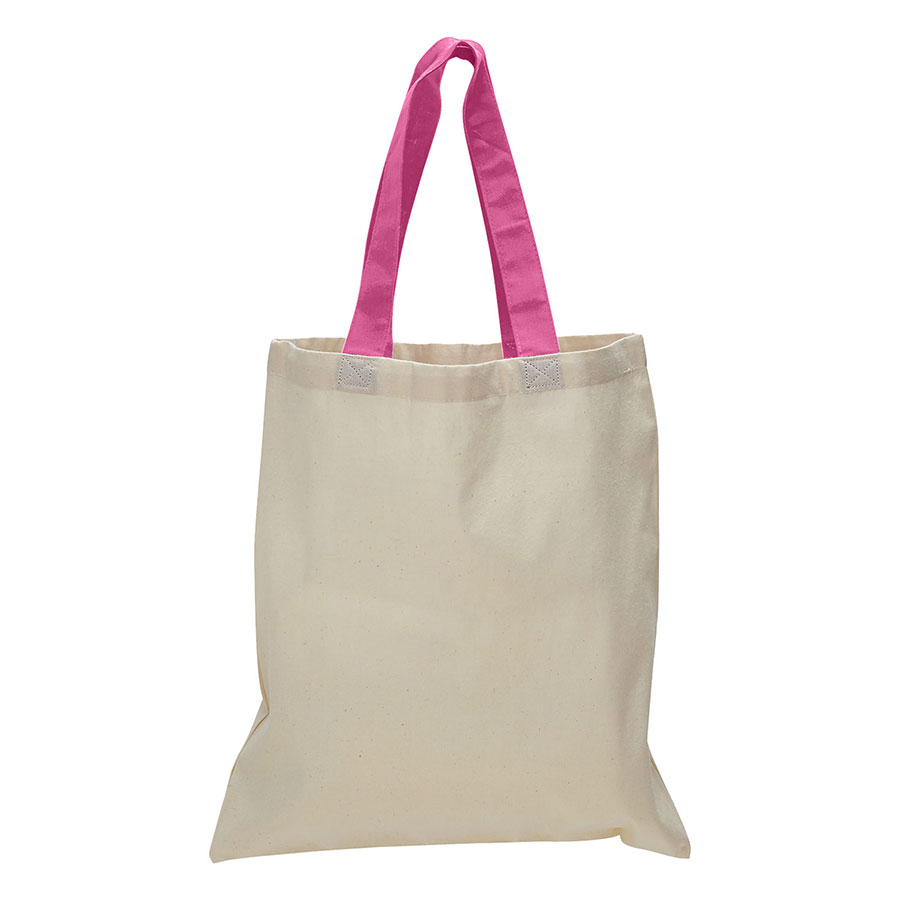 Value 6 oz Cotton Canvas Tote Bag - Contrasting Handle - 1
