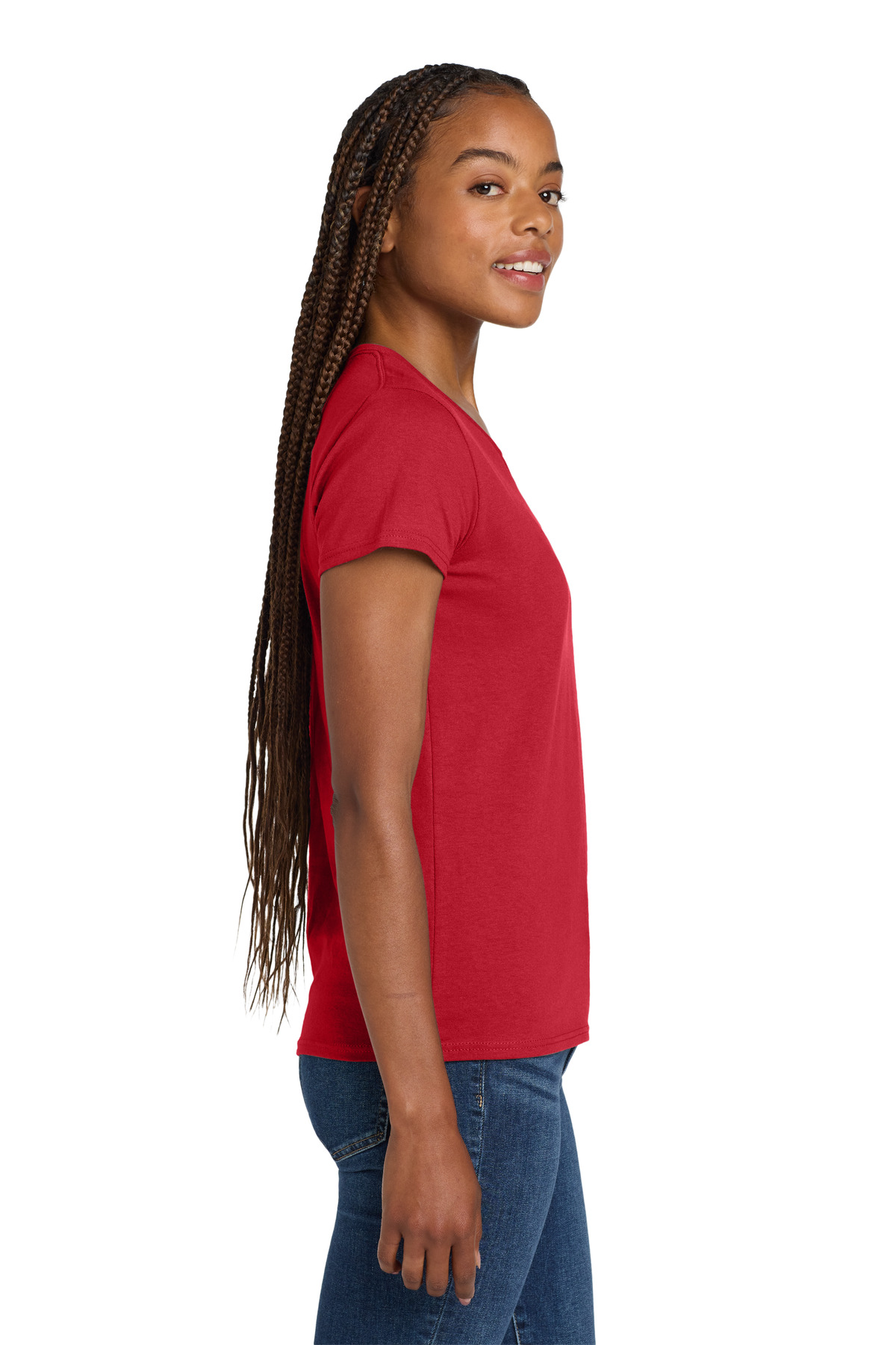 Gildan Women's Heavy Cotton 100% Cotton V-Neck T-Shirt. 5V00L 65