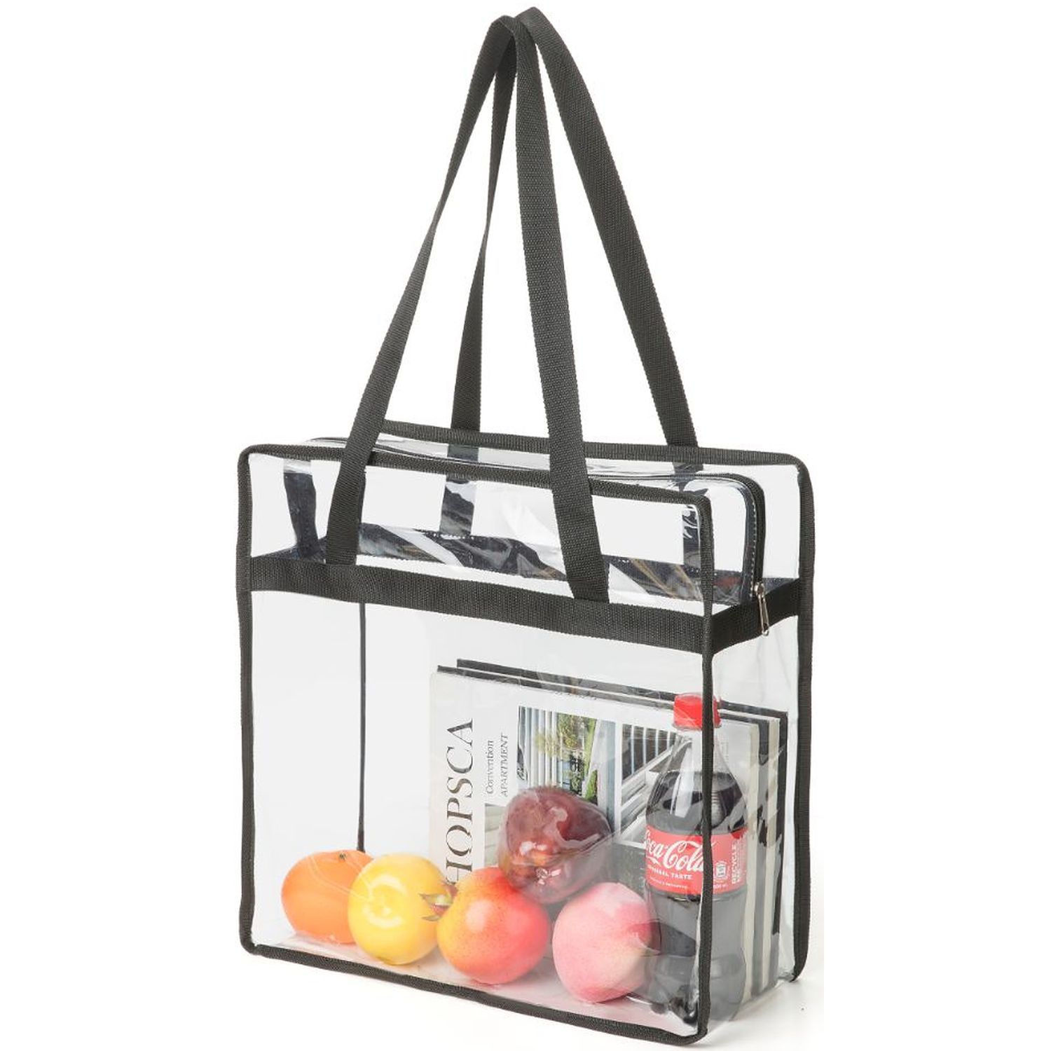 Contrast Binding Clear PVC Transparent Tote Bag 9