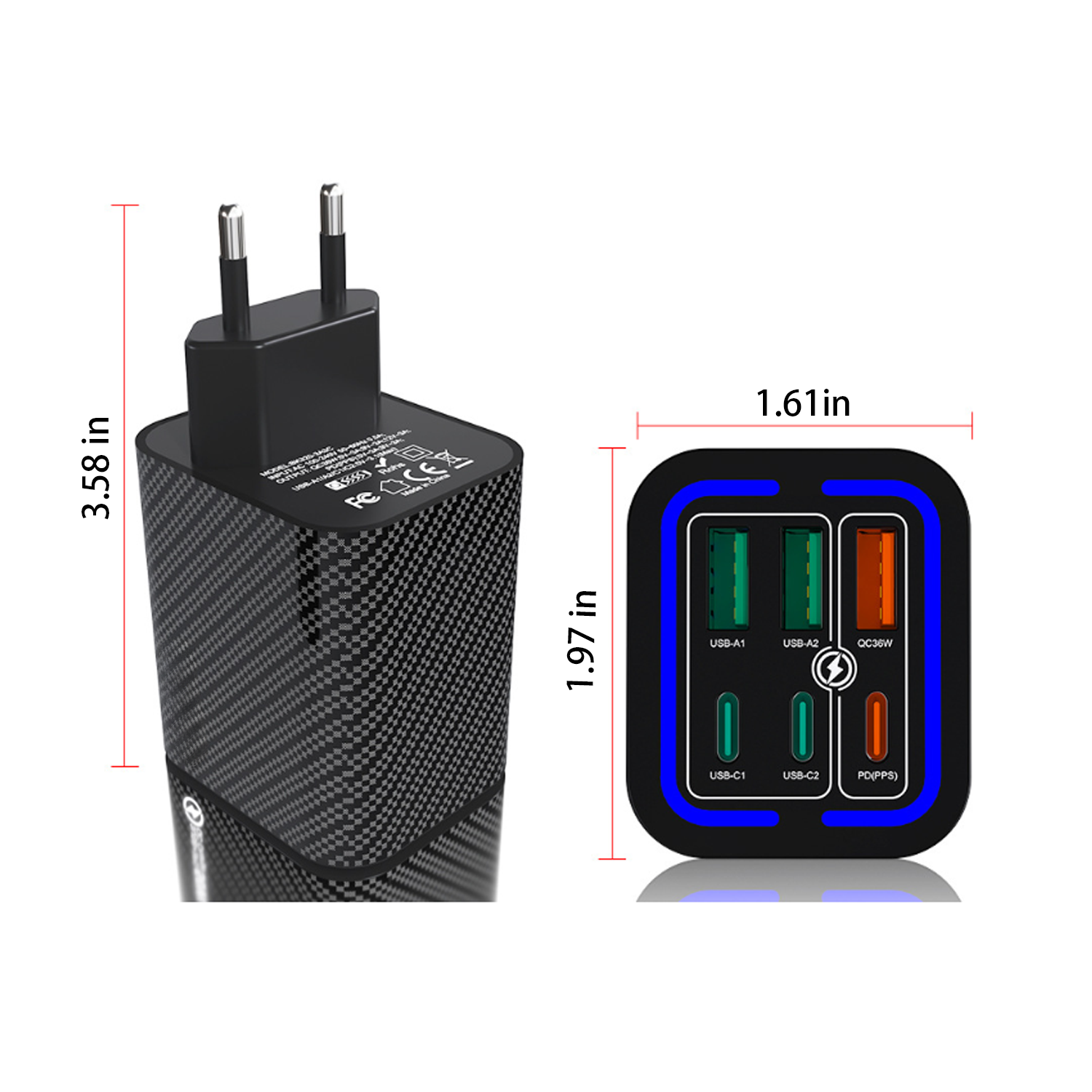 6-Port 3PD 50W Fast Charging Phone Charger 5