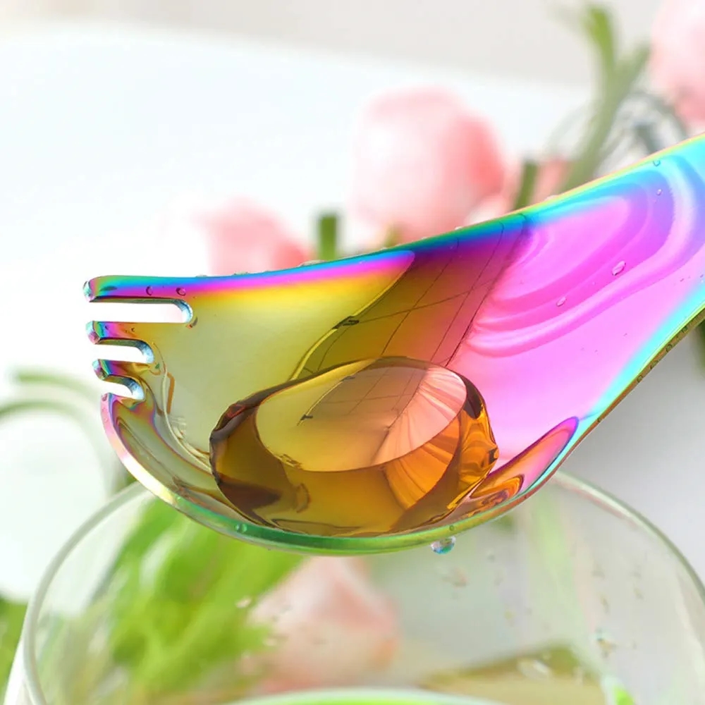 2 In 1 Bend Handle Spork Soup Tableware 7