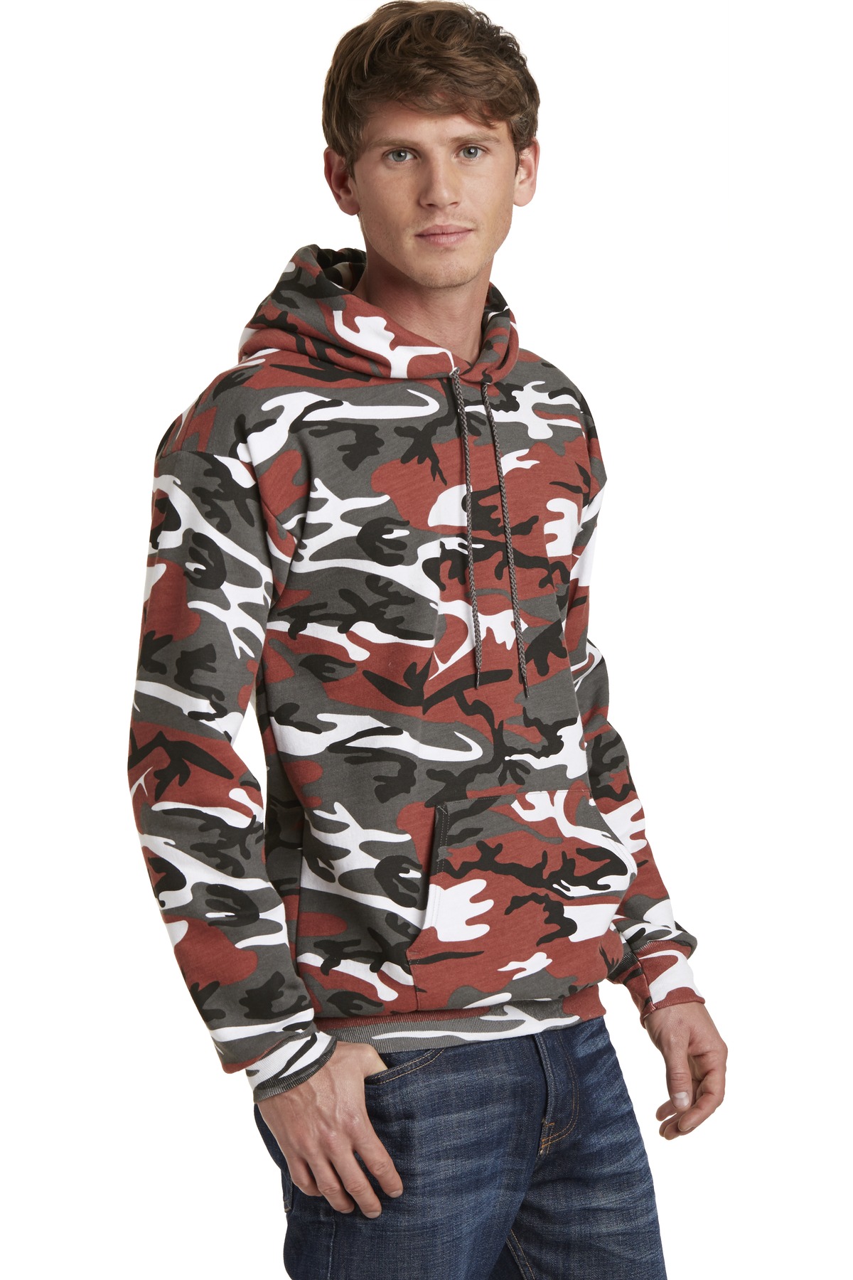Port & Co Core Fleece Camo Pullover Hooded Sweatshirt. PC78HC 15