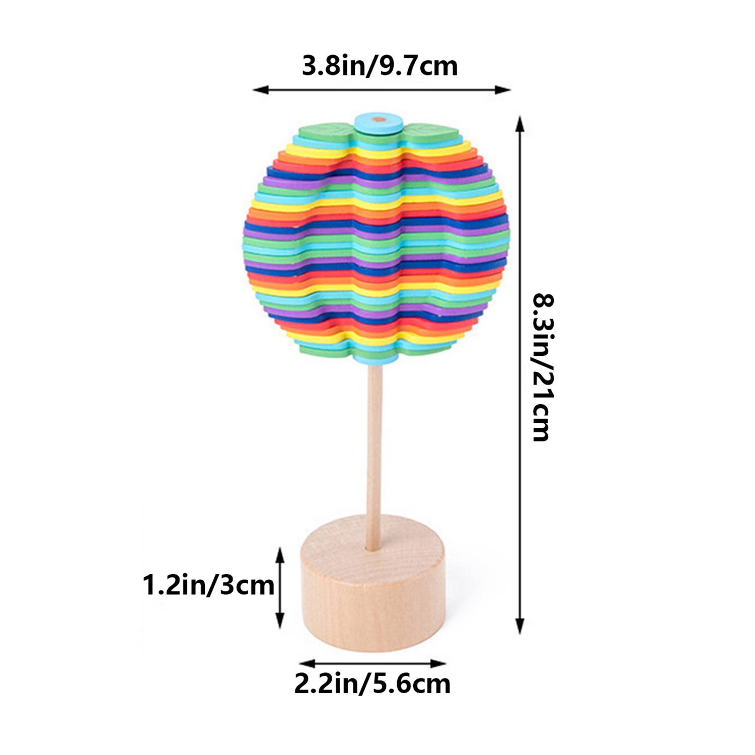 Wooden Spinning Lollipop Stress Relief Toy 5